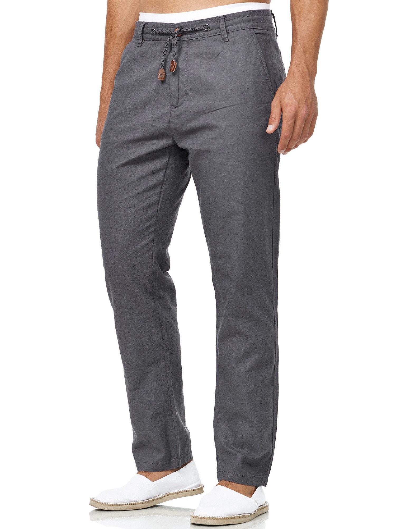 Indicode Leinenhose Herren Veneto Sommerhose Leinen Herrenhose leichte Sommerhose mit Kordelzug