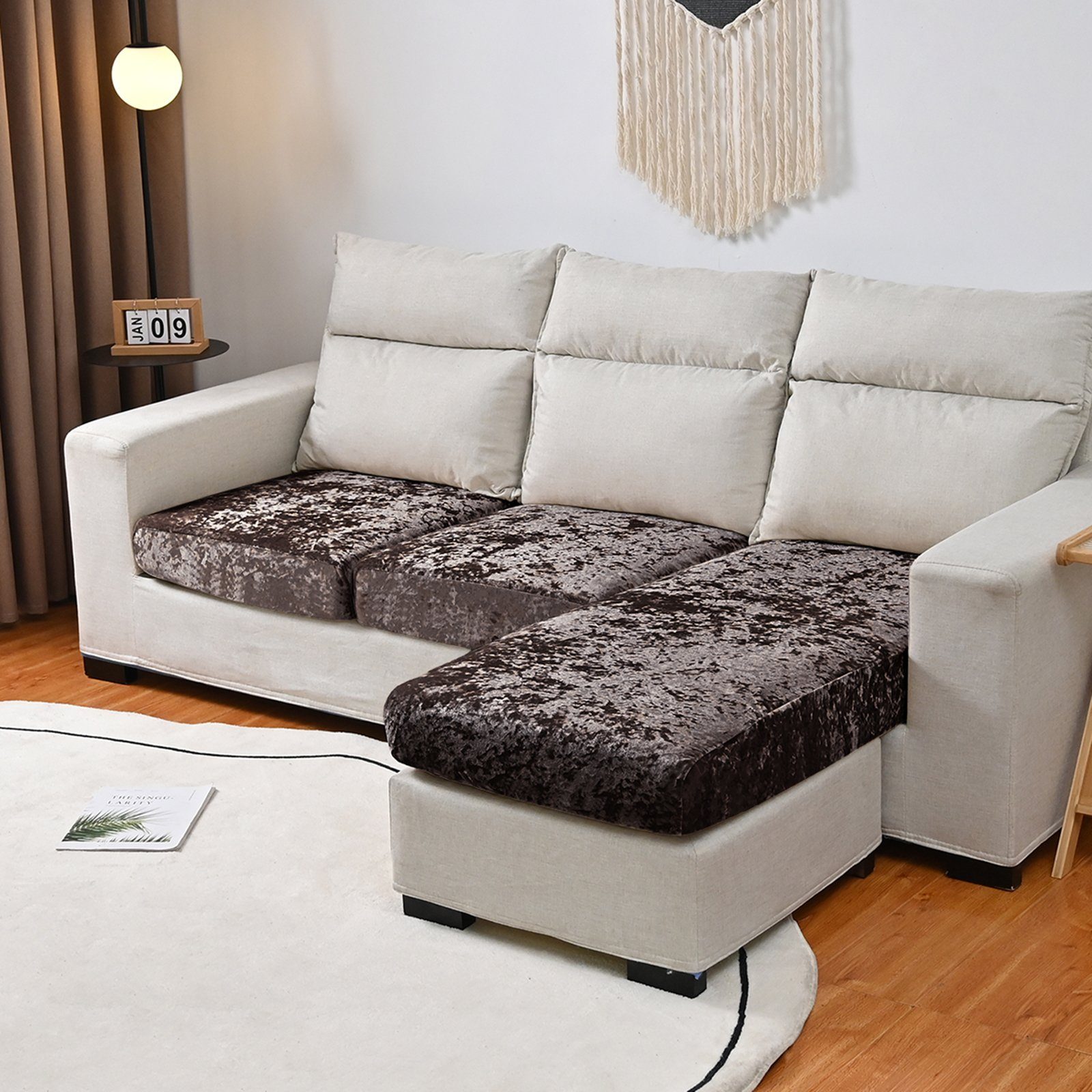 BTTO Sofahusse Samt Sofabezug,Sofa Sitzkissenbezug,Stretch Couch günstig online kaufen