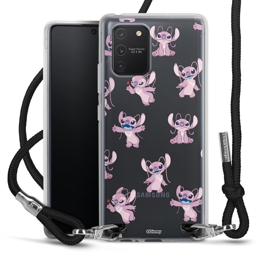 DeinDesign Handyhülle Lilo & Stitch Engel Disney Angel Faces Pattern Transparent, Samsung Galaxy S10 Lite Handykette Hülle mit Band Case zum Umhängen