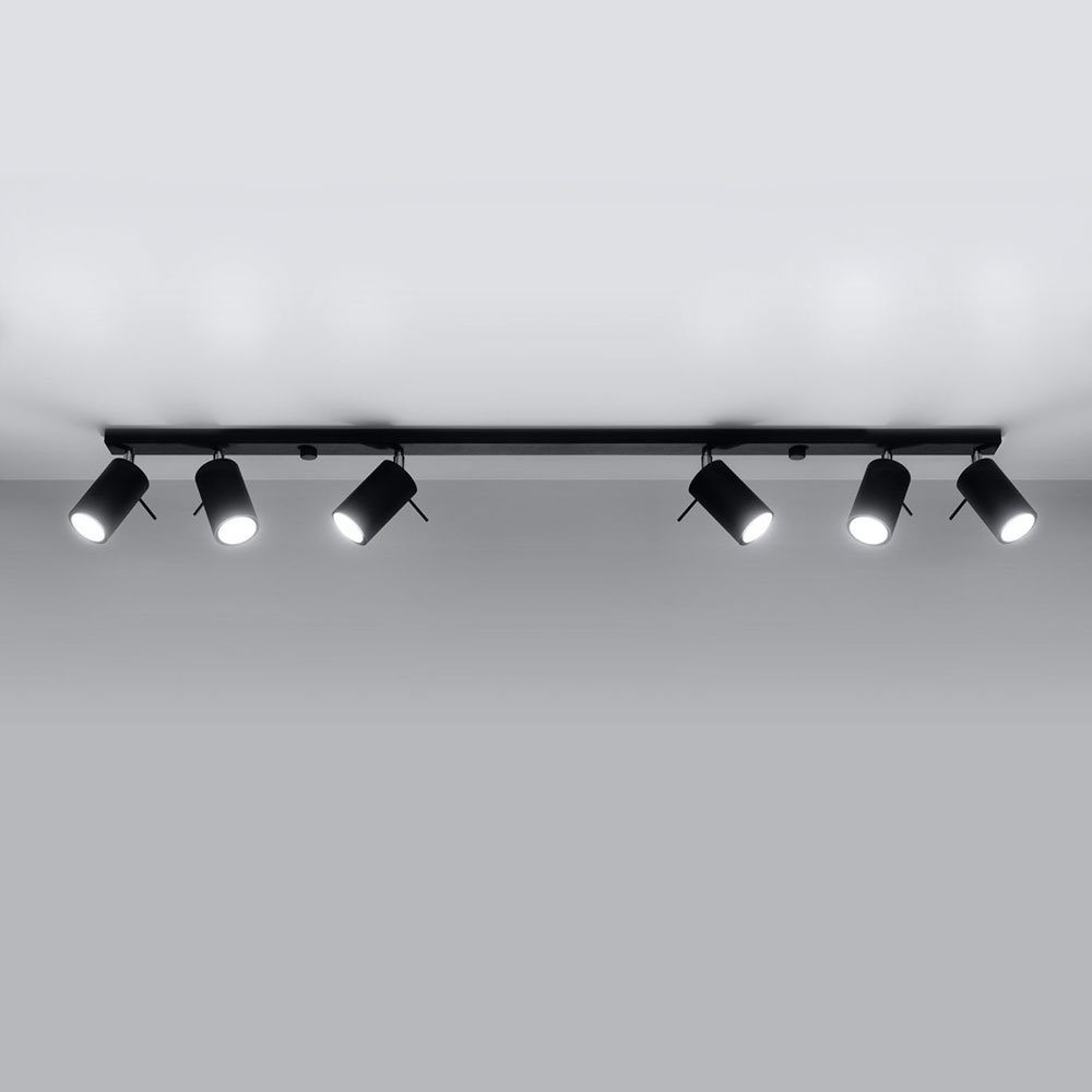 etc-shop Deckenspot, nicht inklusive, L Deckenlampe Spots LED Stahl cm Deckenleuchte schwenkbare Schwarz Leuchtmittel 120