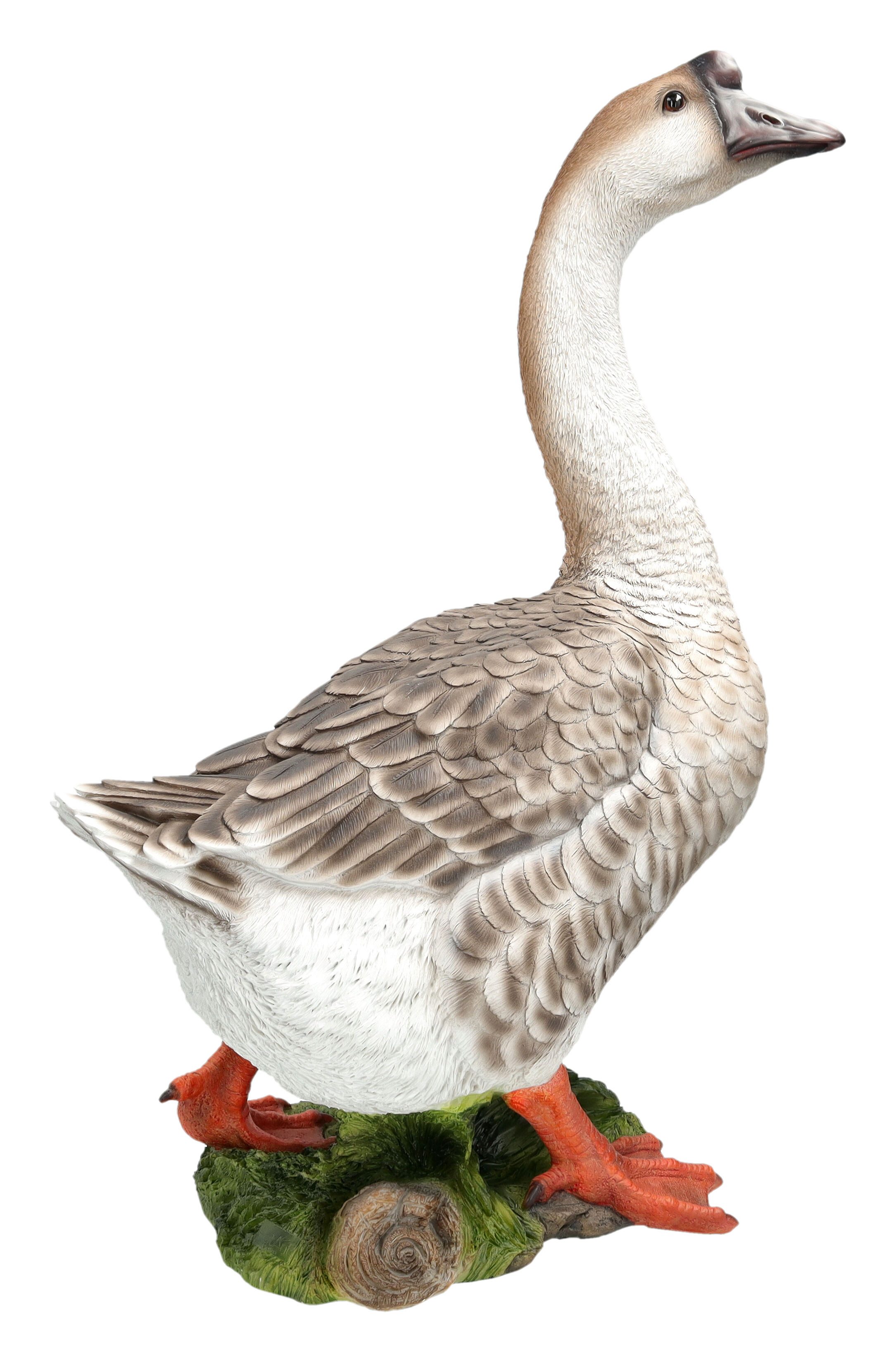 Figuren Shop GmbH Tierfigur Graue Höckergans Figur – XL Gartenfigur wetterfest 64 cm Dekofigur