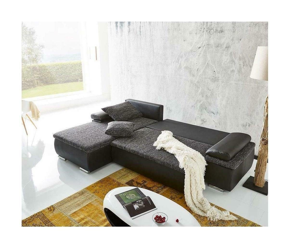 Graues Design Ecksofa Made Polster Schlaffunktion Mit in Sofa JVmoebel Luxus Couch, Modernes Europe