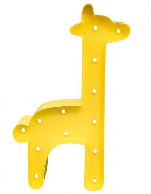 MARQUEE LIGHTS LED Dekolicht Giraffe, LED fest integriert, Warmweiß, Wandlampe, Tischlampe Giraffe mit 13 festverbauten LEDs - 14x23 cm | Leuchtfiguren