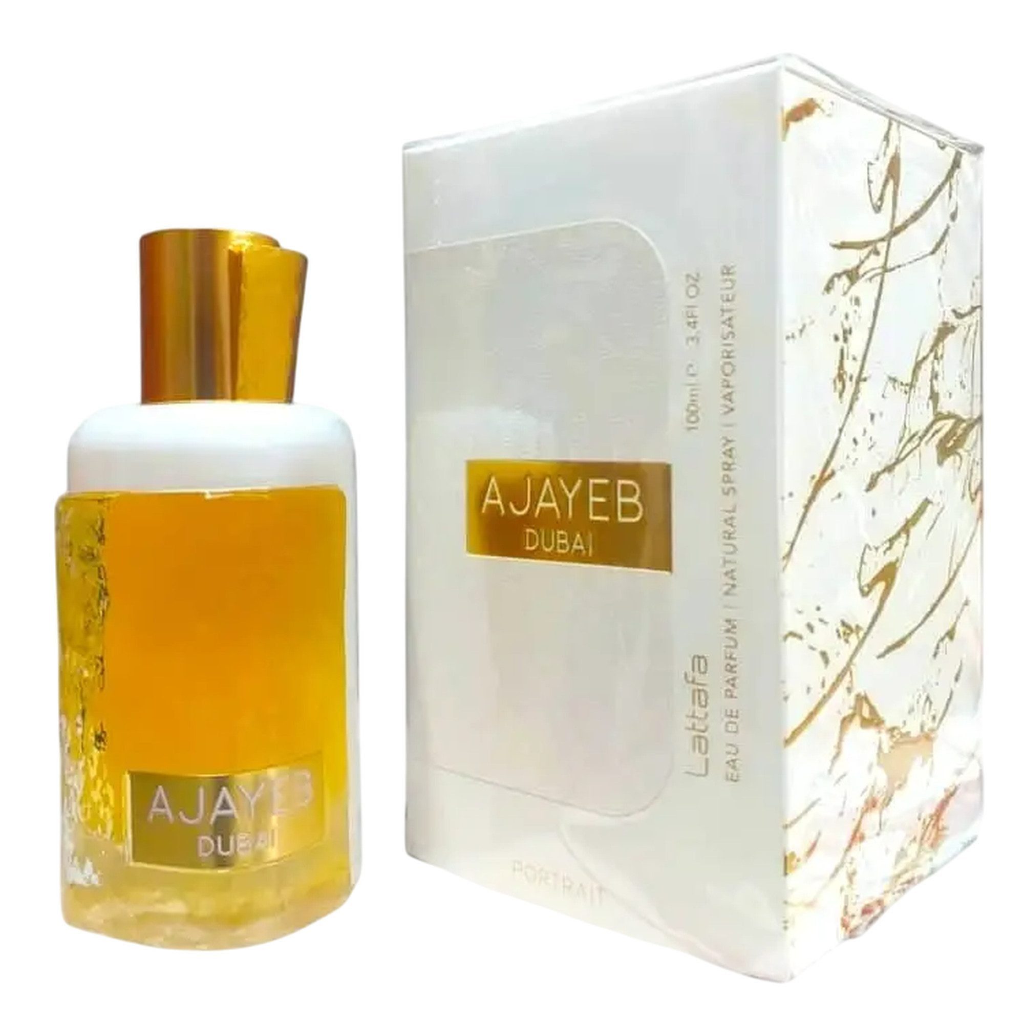 Lattafa Duft-Set Ajayeb Dubai Portrait Eau de Parfum (EDP) Damen Herren Spray, Fruchtig-holziger Duft mit Orange, Mango, Jasmin und Sandelholz