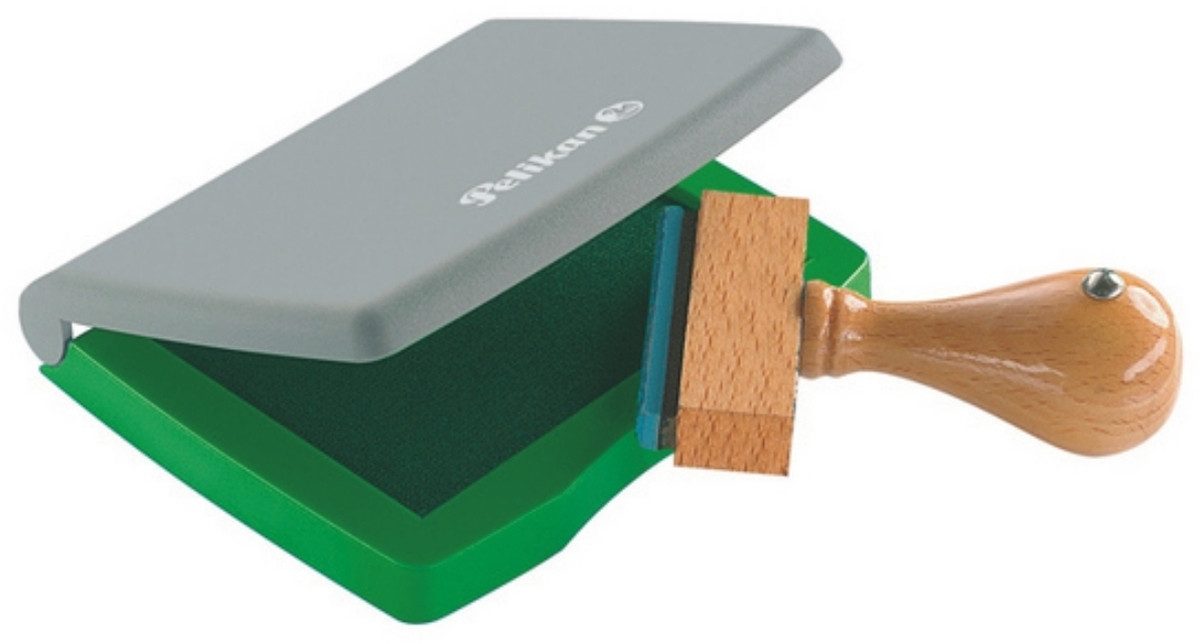 Pelikan Stempel Stempelkissen 3E Kunststoff-Gehäuse 5x7cm grün Packung mit 5 Stück