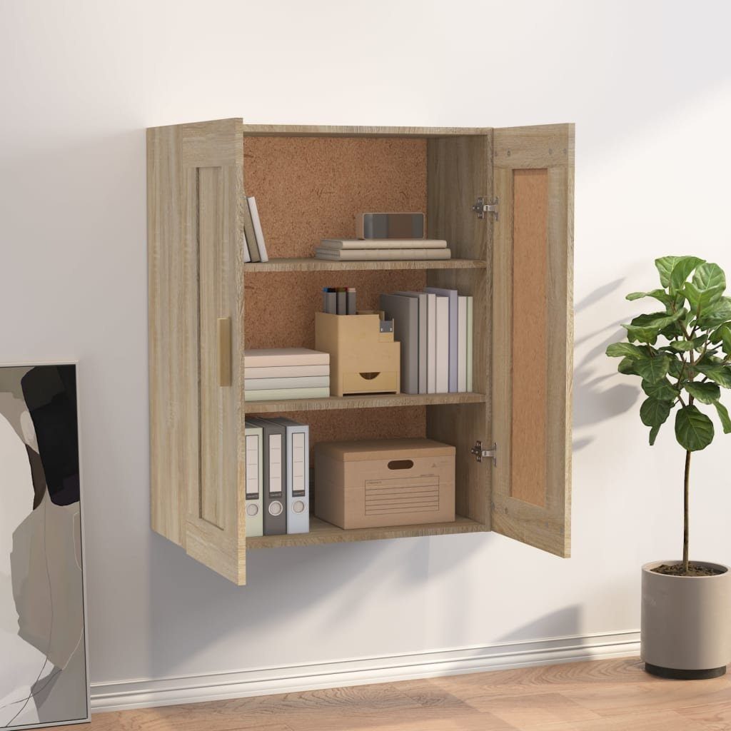 vidaXL Regal Wandschrank Sonoma-Eiche 69,5x32,5x90 1-tlg. Eiche cm Holzwerkstoff, Sonoma