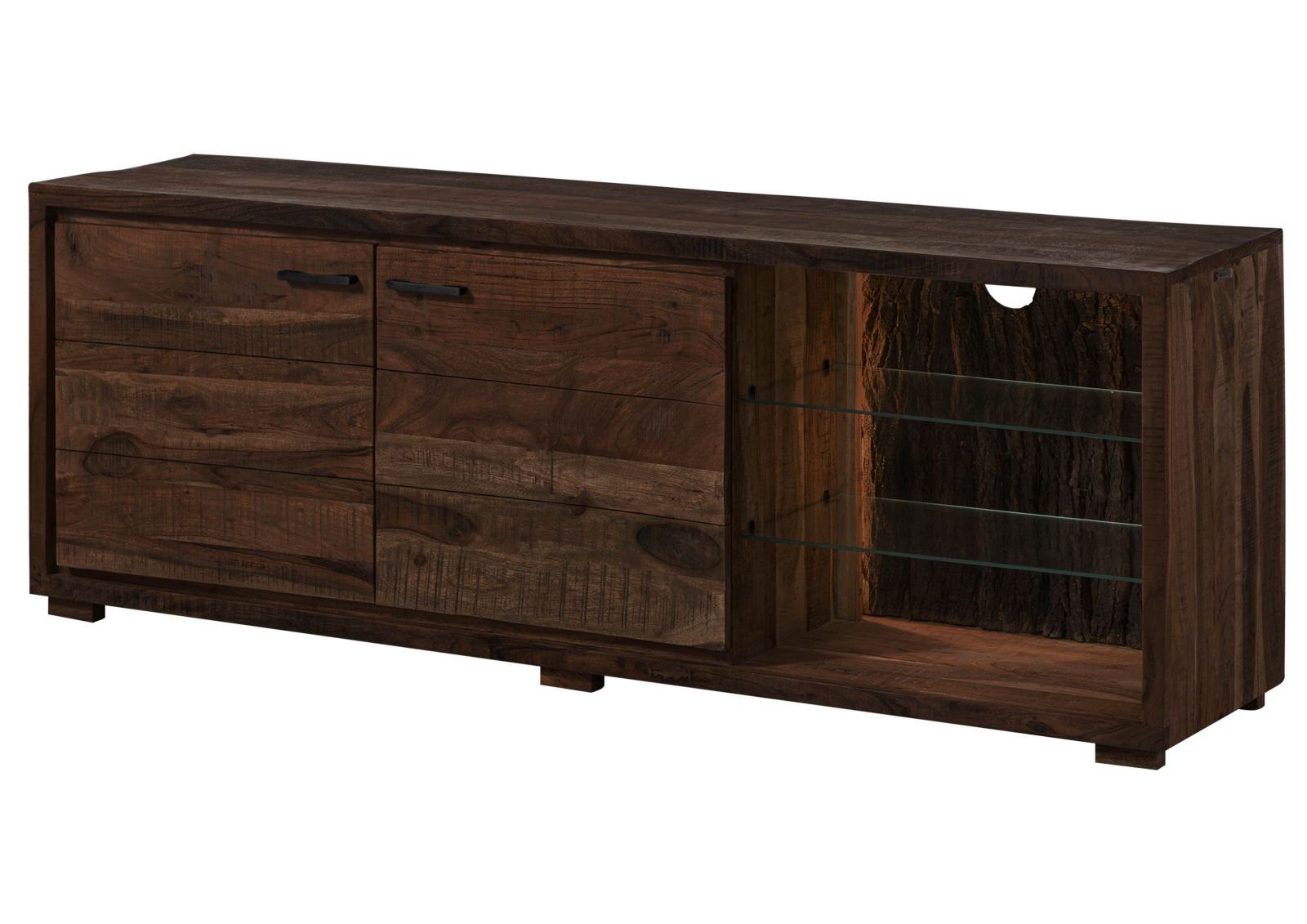 Massivmoebel24 TV-Board (TV-Board Akazie 175x40x63 dunkelbraun günstig online kaufen