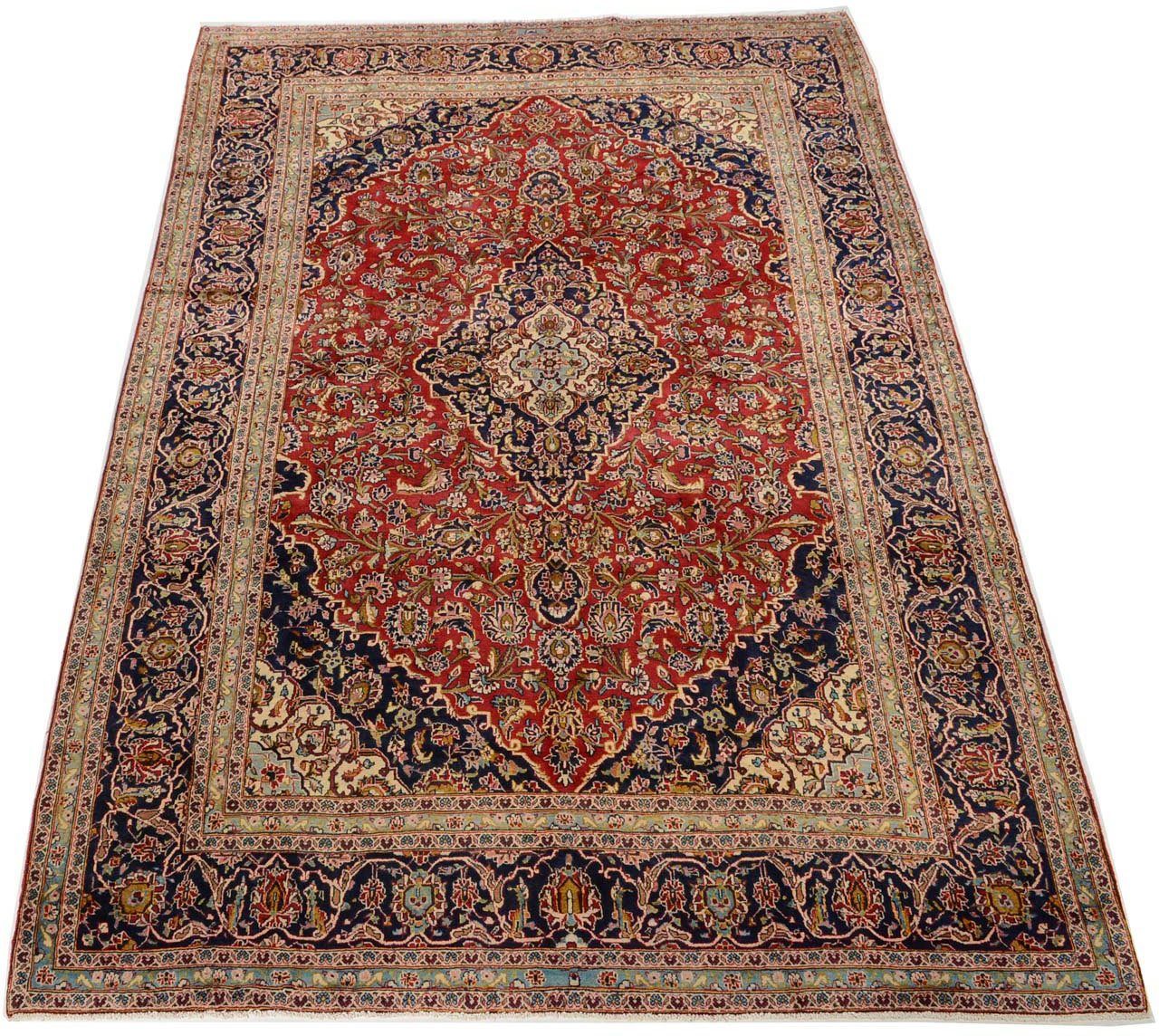 Orientteppich Perser - Keshan - 374 x 251 cm - rot, morgenland, rechteckig, Höhe: 10 mm, Wohnzimmer, Handgeknüpft, Einzelstück mit Zertifikat