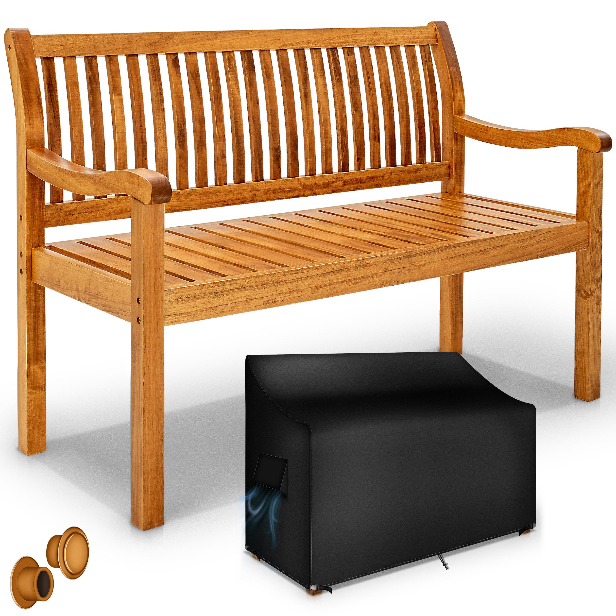 tillvex Gartenbank tillvex® Gartenbank Holz Parkbank Massiv Sitzbank Garten Gartenmöbel, Garten