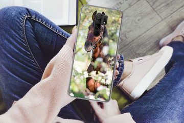 MuchoWow Handyhülle Pferde - Blüte - Frühling - Tiere, Phone Case, Handyhülle Xiaomi Redmi 9, Silikon, Schutzhülle