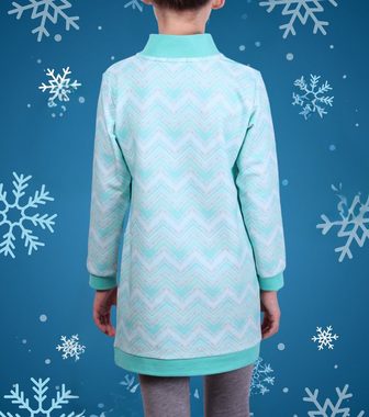 coolismo Sweatkleid Sweatshirt Kleid für coole Mädchen mit Winter-Motiv-Print Baumwolle, Made in Europa