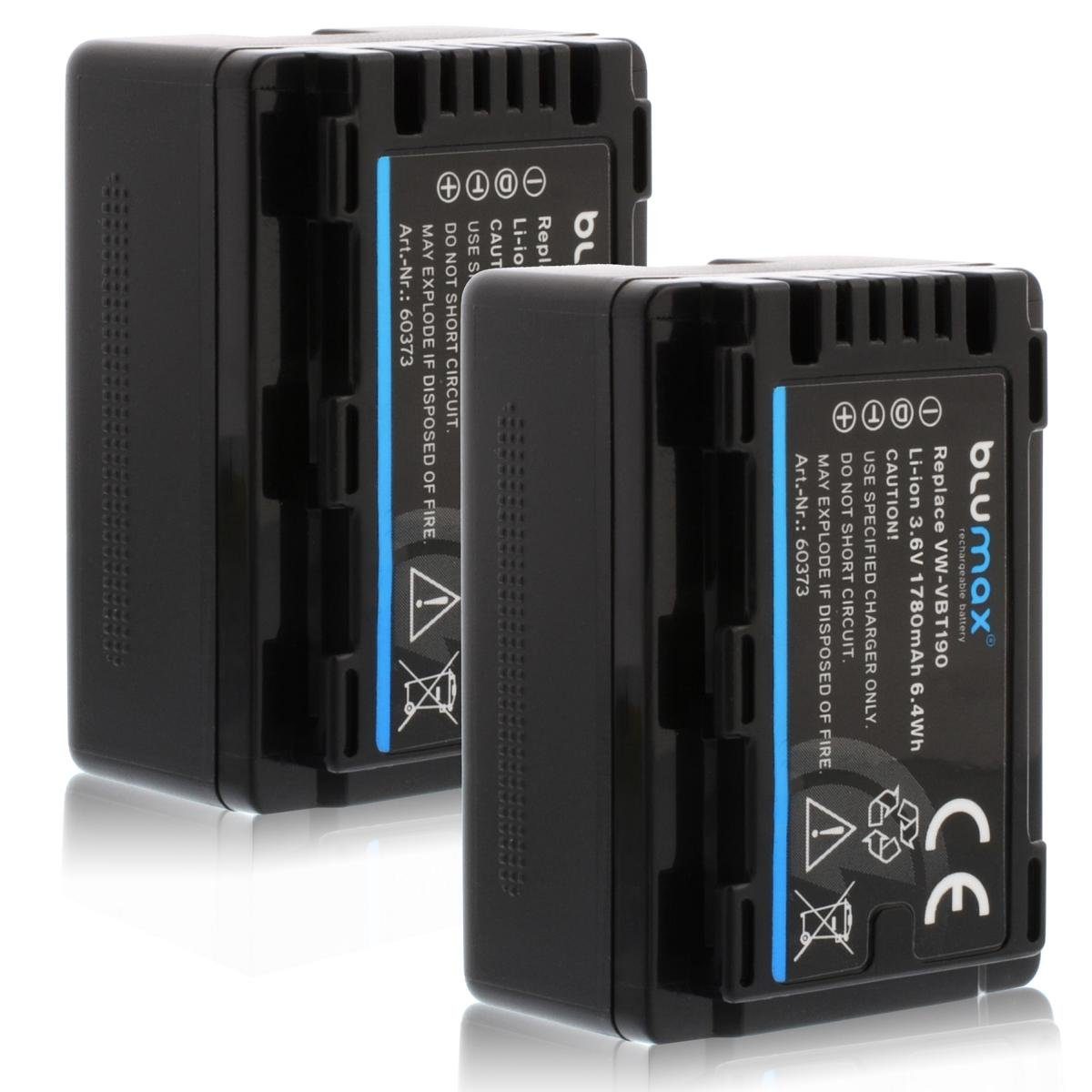 Blumax 2x VW-VBT190 HC-VXF11, VX11, V808 1780 mAh 3,6V Kamera-Akku