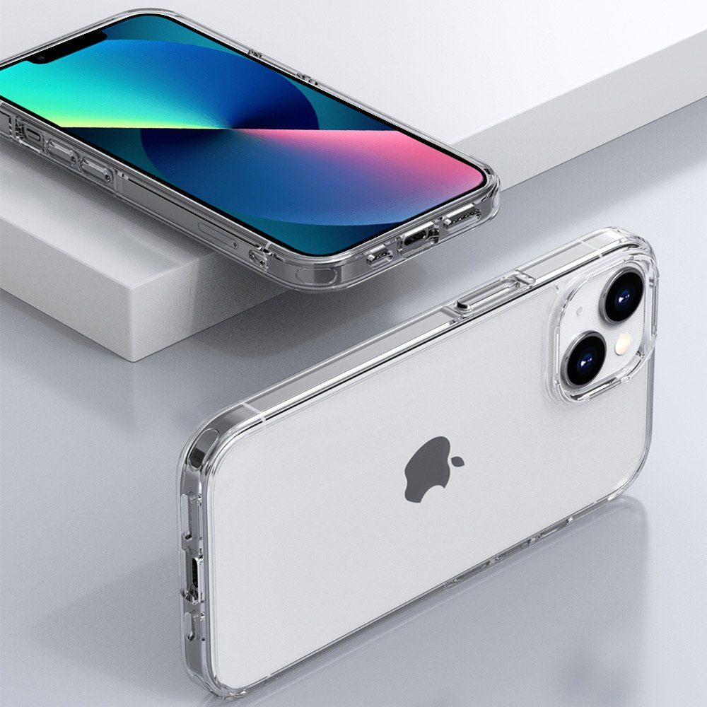 FITSU Handyhülle Ultraklare Hybrid Hülle für iPhone 13 Transparent, Ultraklare Handyhülle transparentes Slim Case mit Eckenschutz