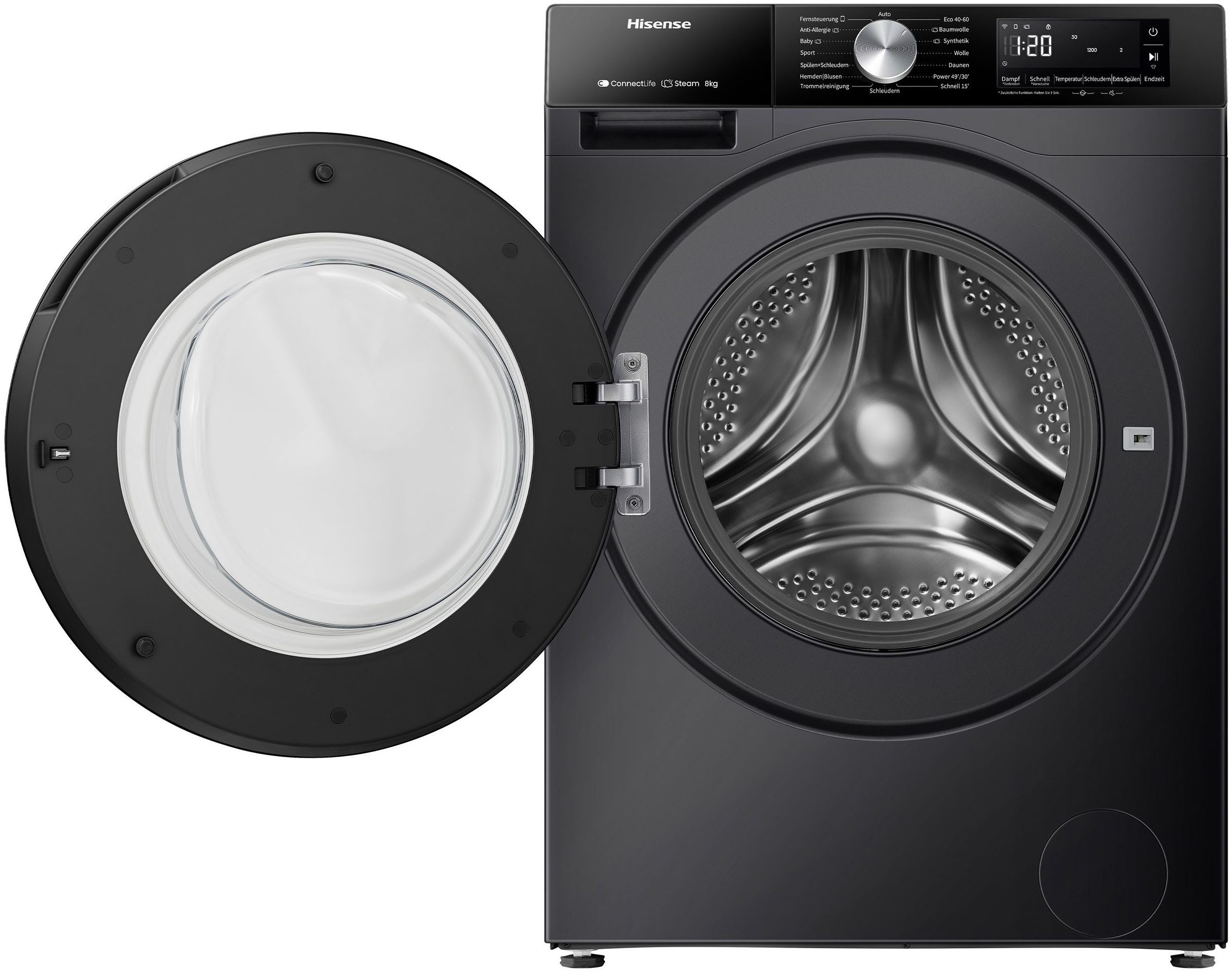 Hisense Waschmaschine 3S Serie WF3S8043BB3, 8 kg, 1400 U/min, Wifi-ConnectLife