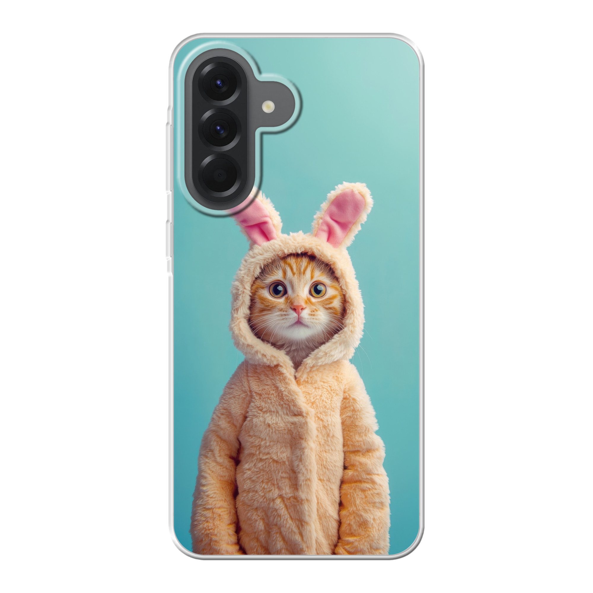 MuchoWow Handyhülle für Samsung Galaxy A57 Osterhase - Katze - Kostüm, Smartphone-Bumper, Print, Handy Schutzhülle Dünn