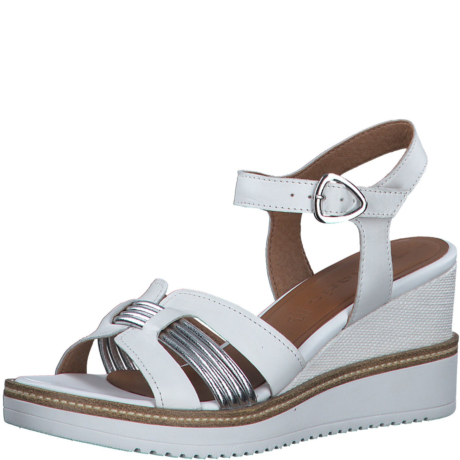 Tamaris Keilsandalette Weiß (WHITE/SILVER)