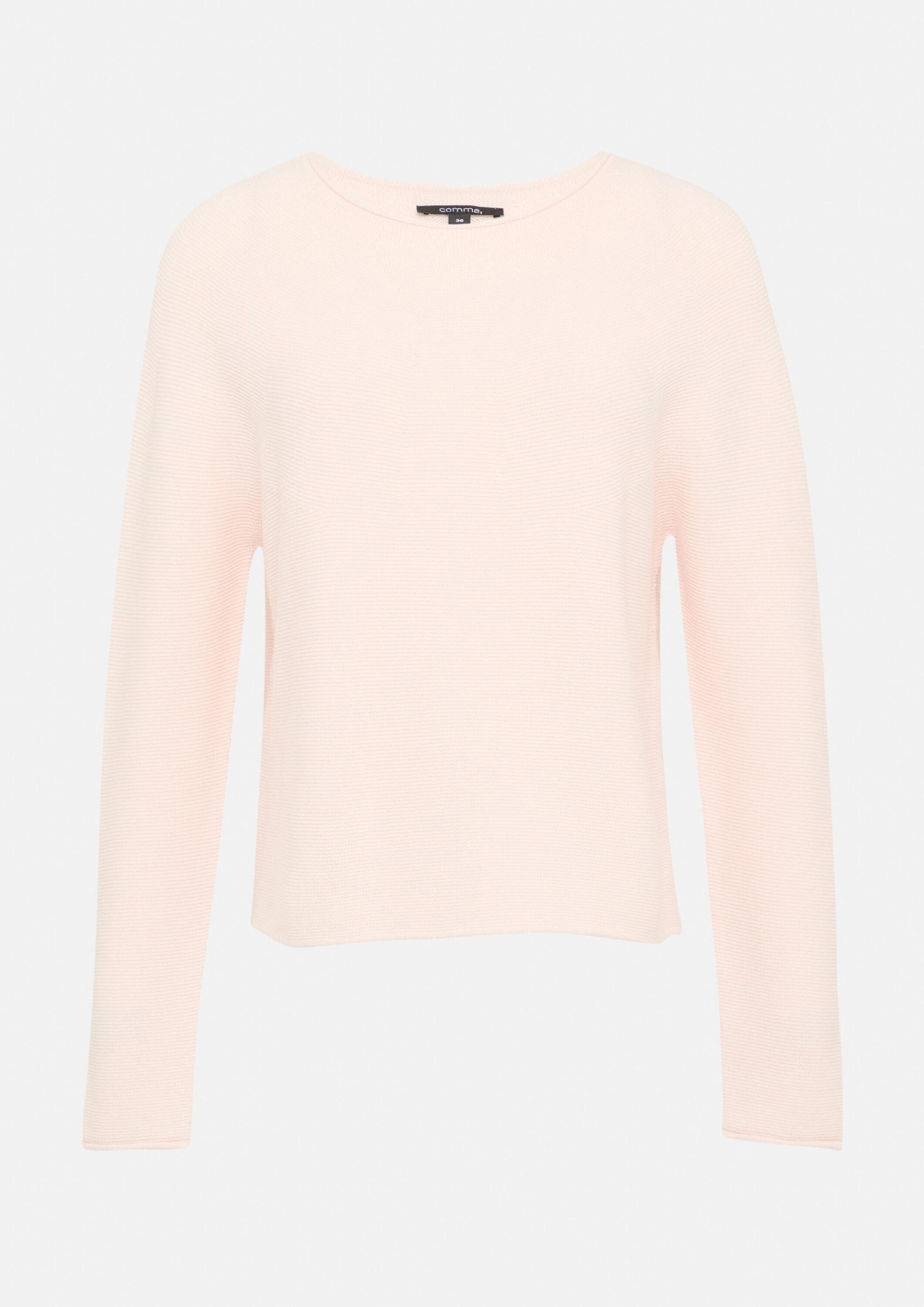 comma Strickpullover Relaxed-Fit-Strickpullover mit dezenten Pailletten