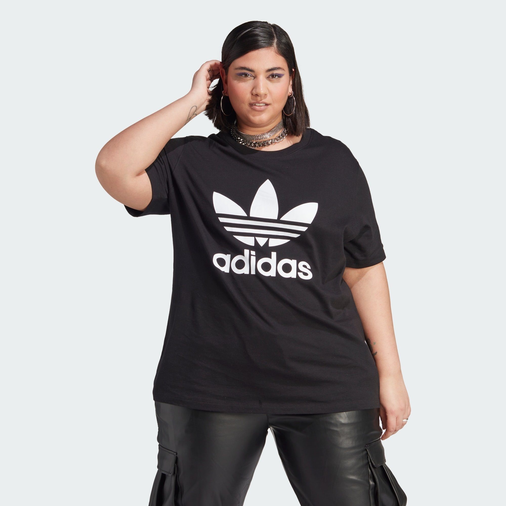adidas Originals T-Shirt ADICOLOR CLASSICS TREFOIL T-SHIRT – GROSSE GRÖSSEN Black