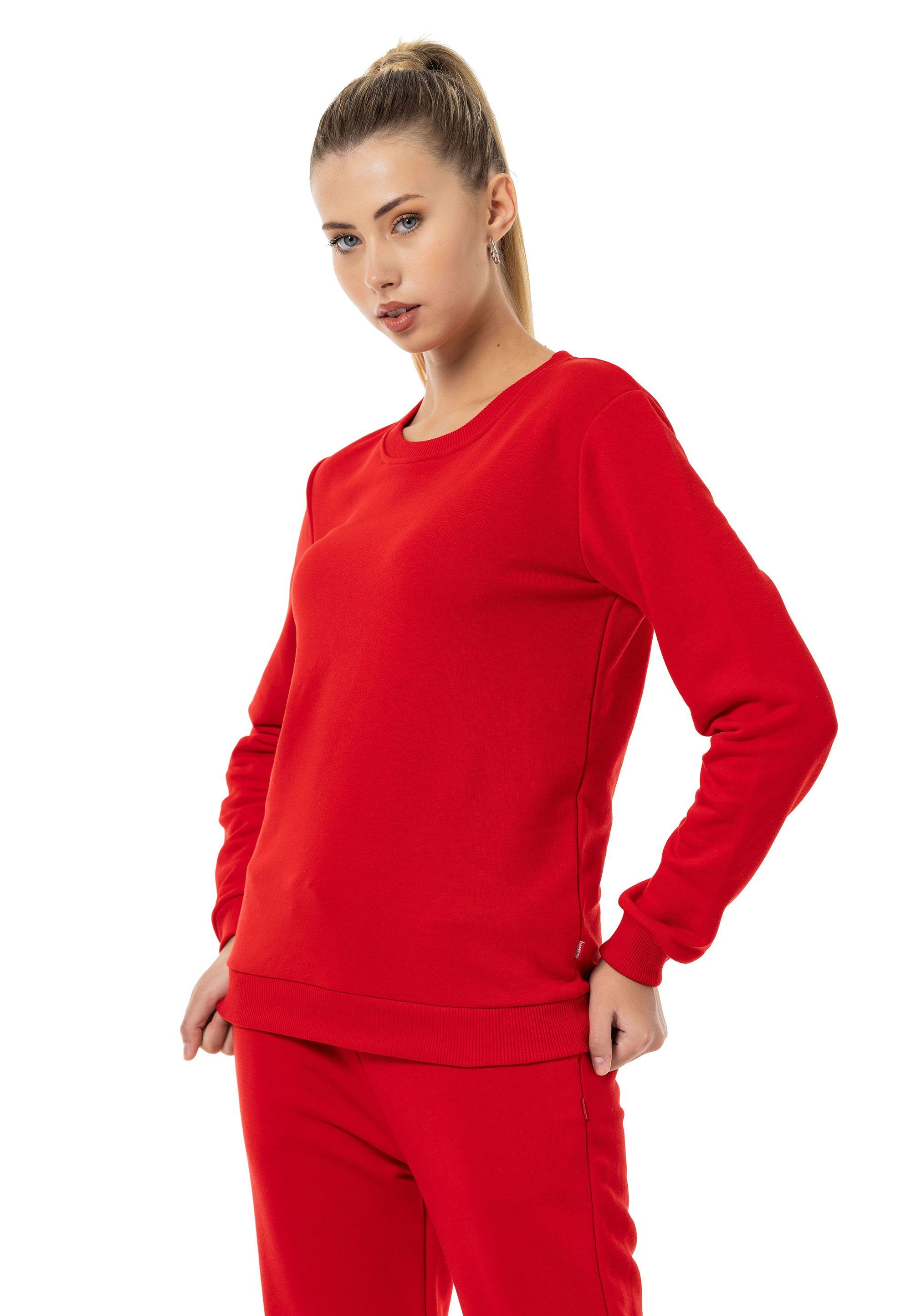 RedBridge Sweatshirt Rundhals Pullover Qualität Premium Rot