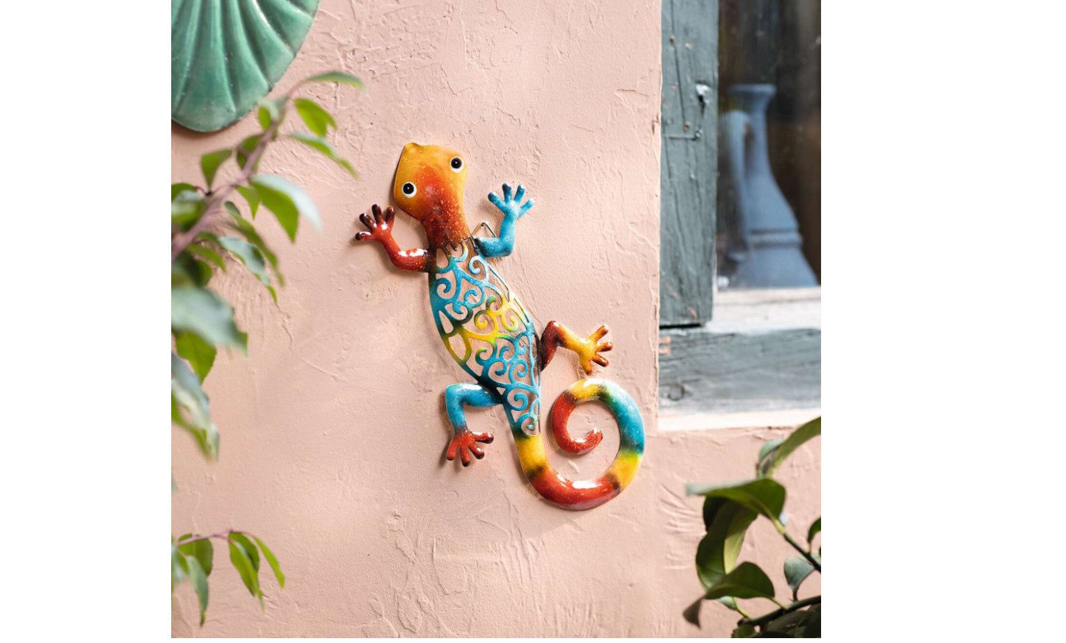 Frank Flechtwaren Wanddekoobjekt Gecko 31cm