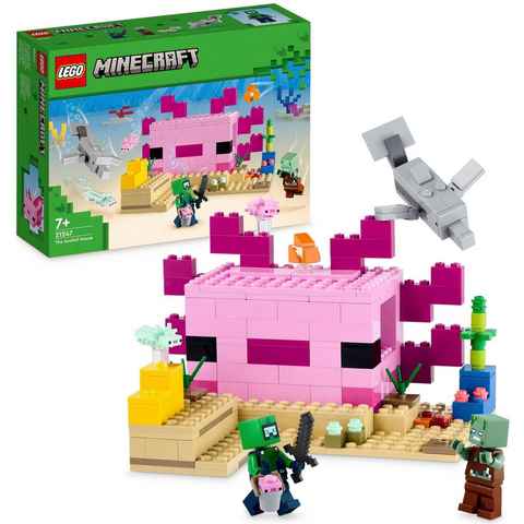LEGO® Konstruktionsspielsteine Das Axolotl-Haus (21247), LEGO® Minecraft, (242 St), Made in Europe