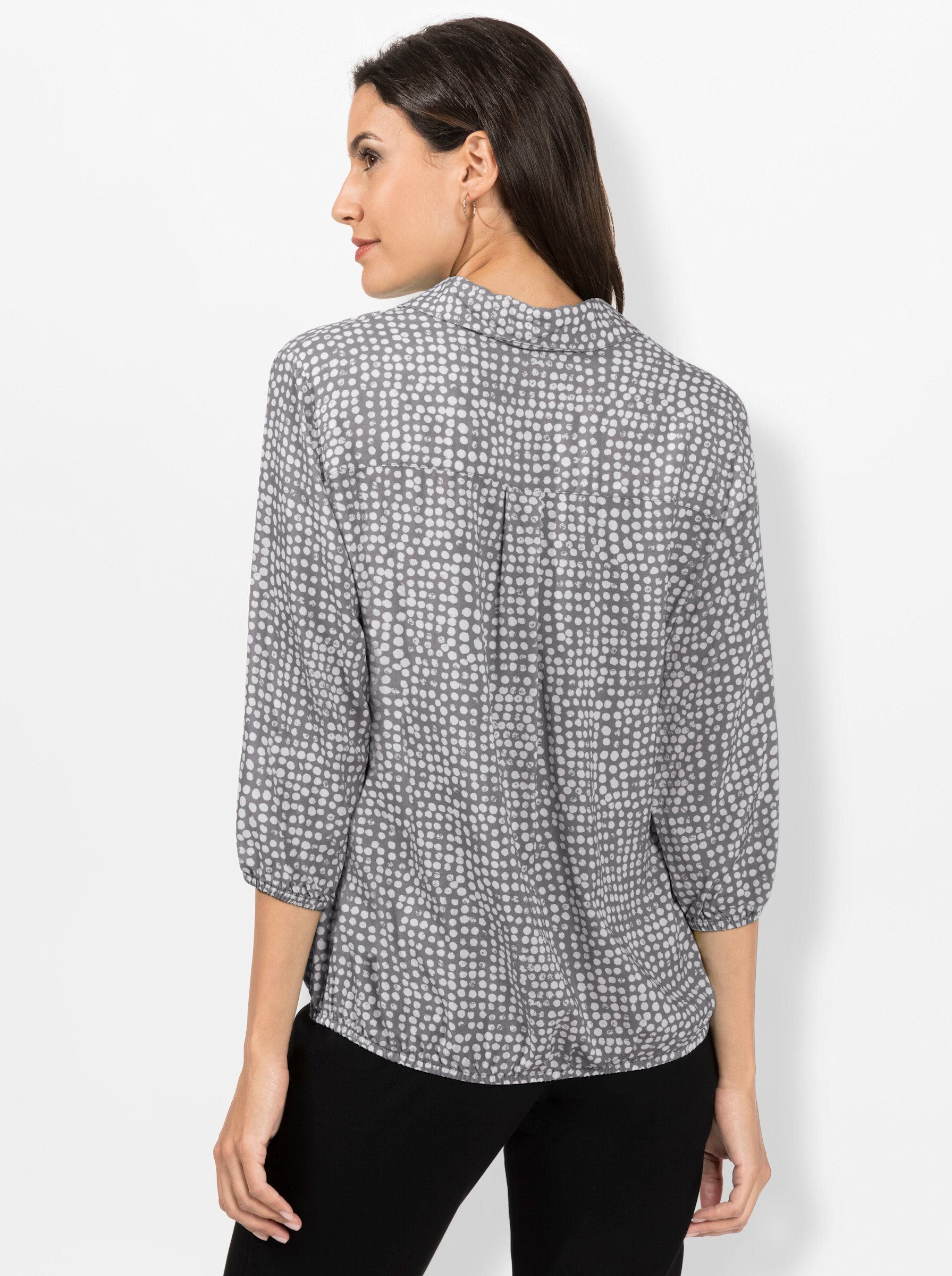 grau-weiß-bedruckt Bluse WEIDEN Klassische WITT
