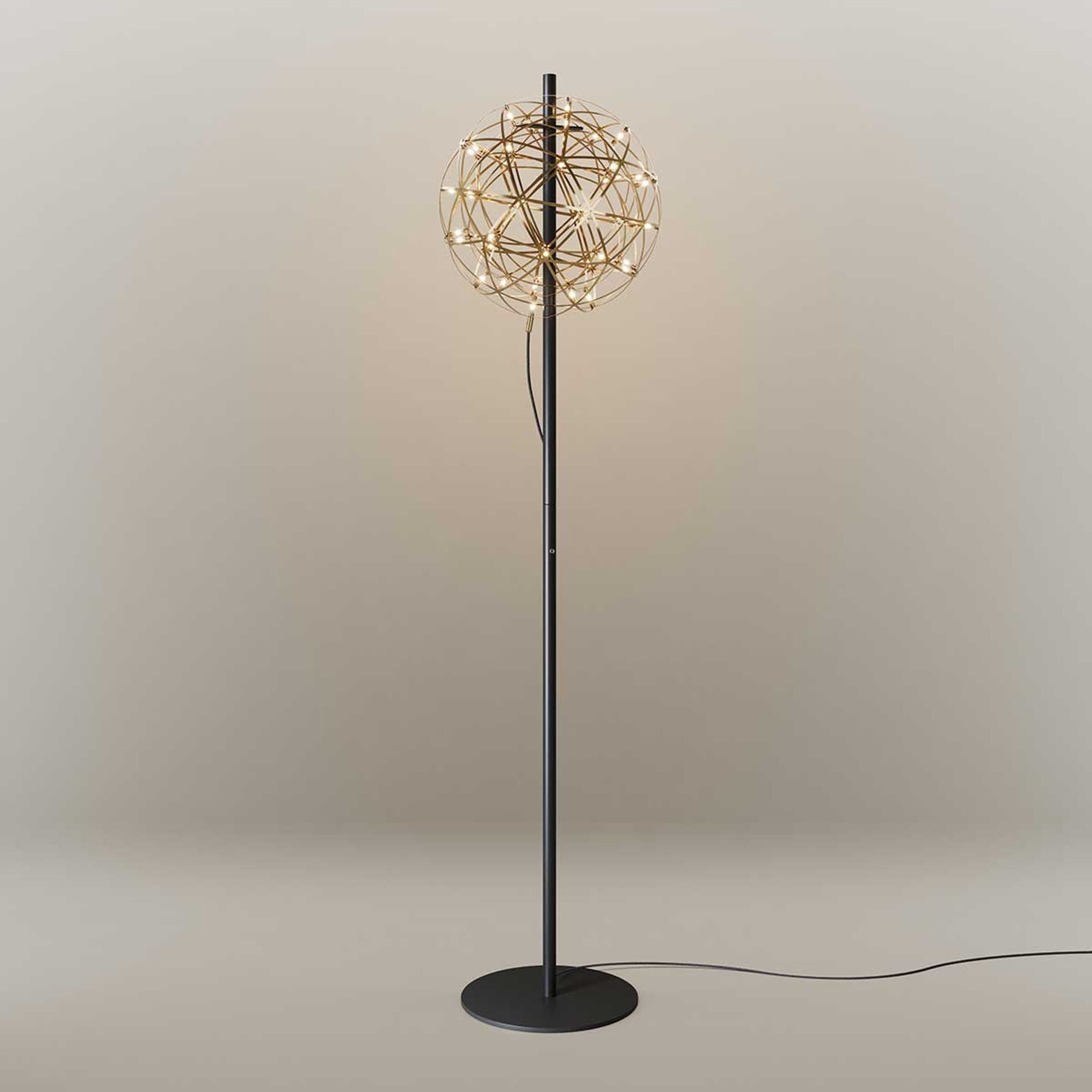 s.luce Stehlampe Atom LED-Stehleuchte aus Metall mit Touchdimmer Gold, Warmweiß