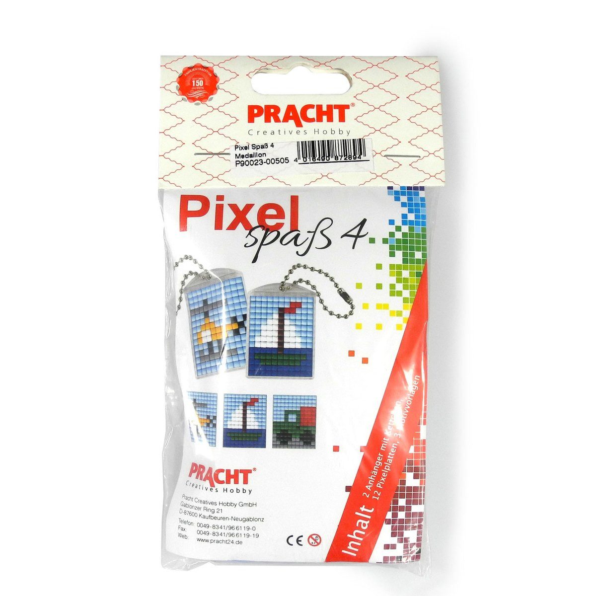 Pracht Malen nach Zahlen PRACHT Pixel Spaß Nr. 4 klein 2 Medaillons mit Kette