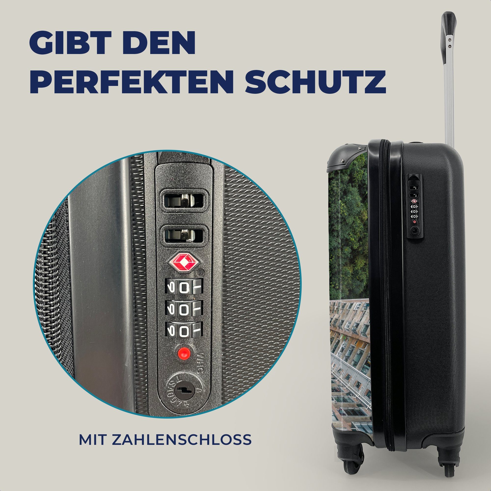 im mit Reisetasche Handgepäckkoffer Wohnung Ferien, für 4 rollen, Rollen, MuchoWow Trolley, Handgepäck Dschungel, Reisekoffer