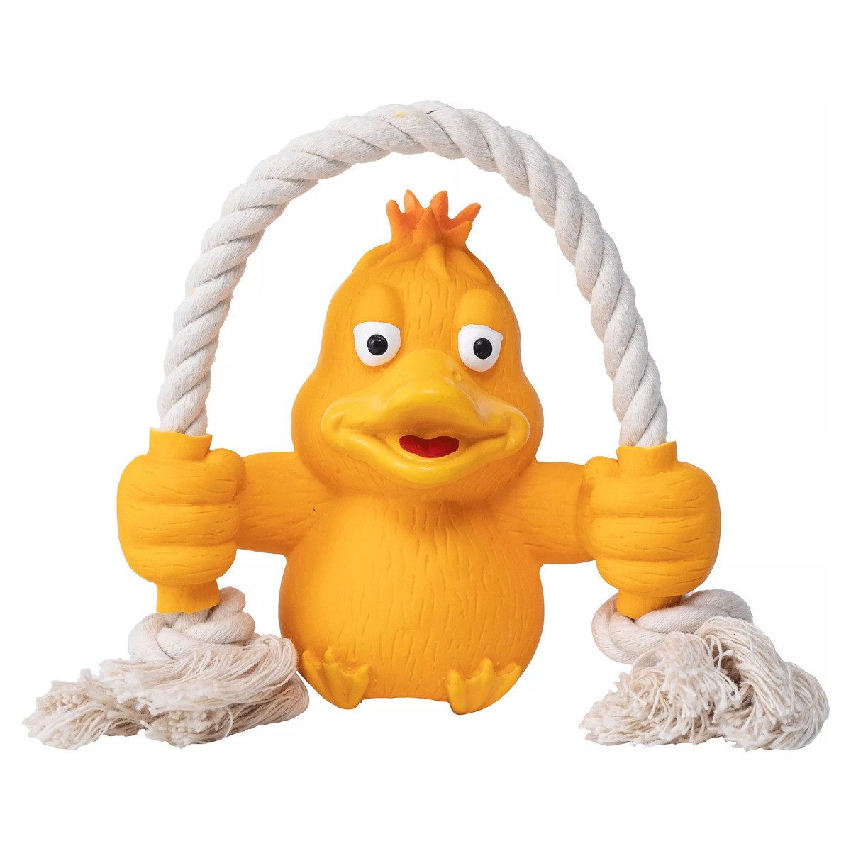 Quapas! Tierquietschie Toy Fun Latex Duck with Rope