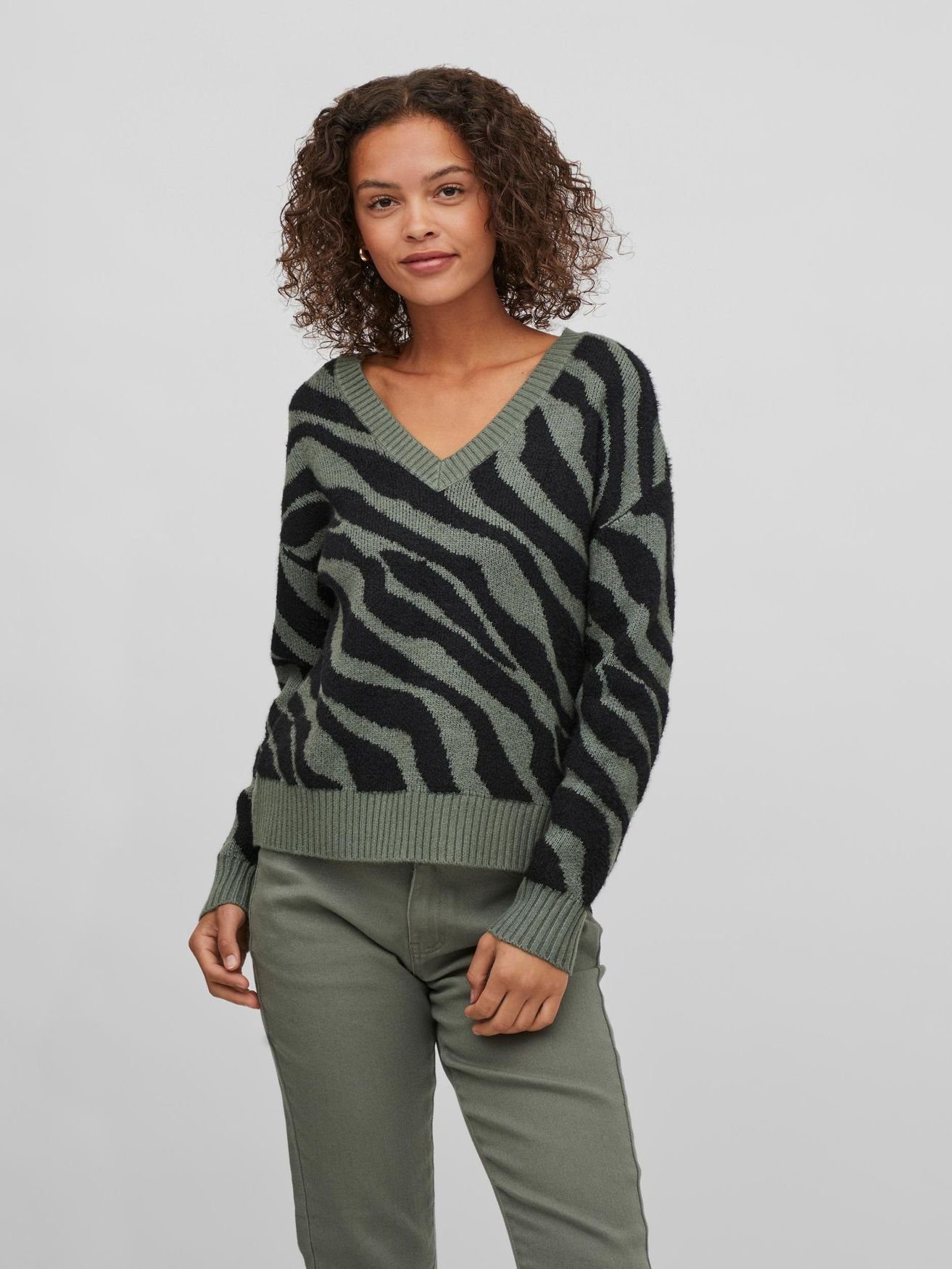 Vila Strickpullover VIRIL FEAMI MIX V-NECK günstig online kaufen