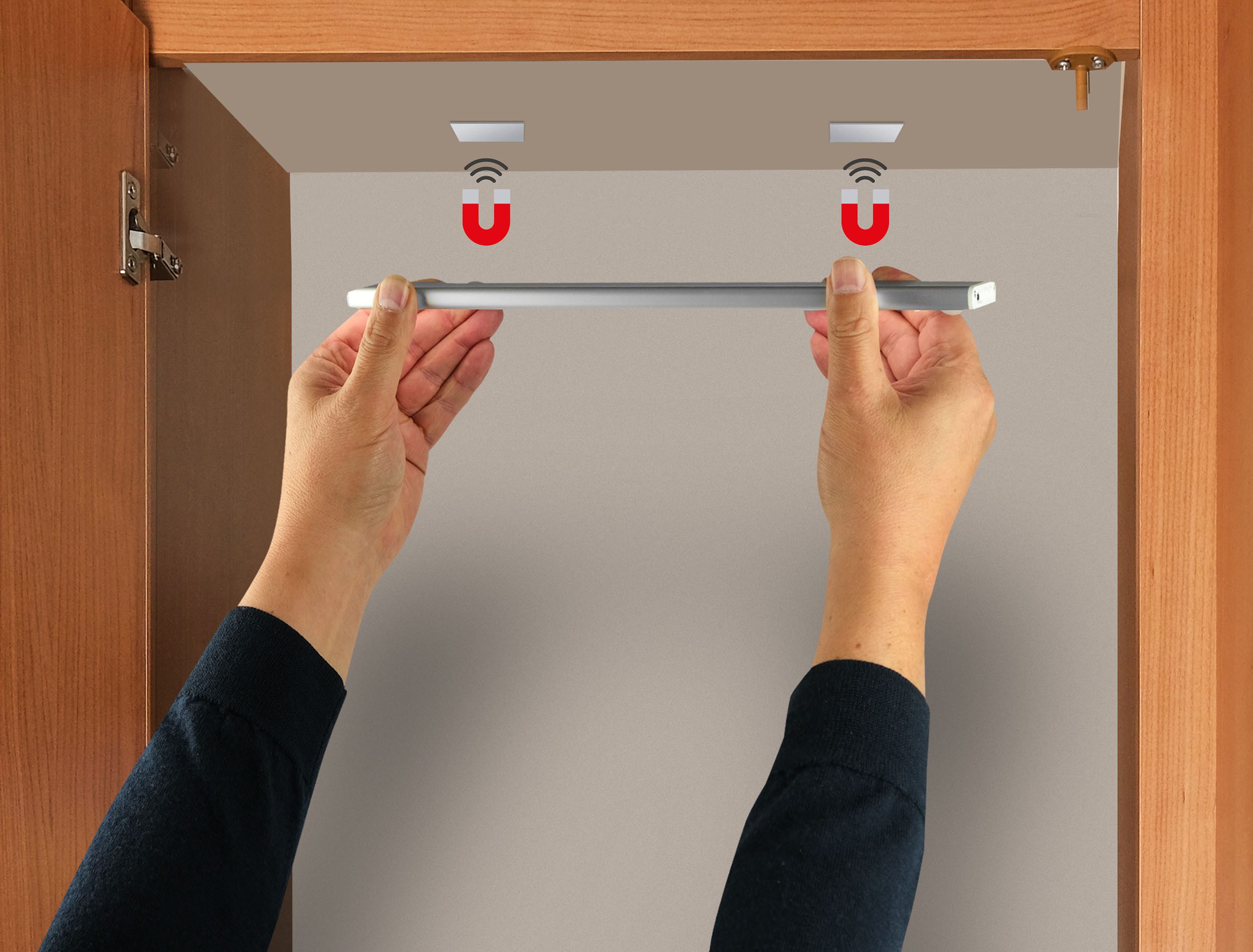 CALIMA Lichtleiste Sensorleuchte aufladbar 30cm, Bewegungsmelder, Sensorschalter, USB-Ladefunktion, LED fest integriert, Neutralweiß, Kaltweiß, Warmweiß