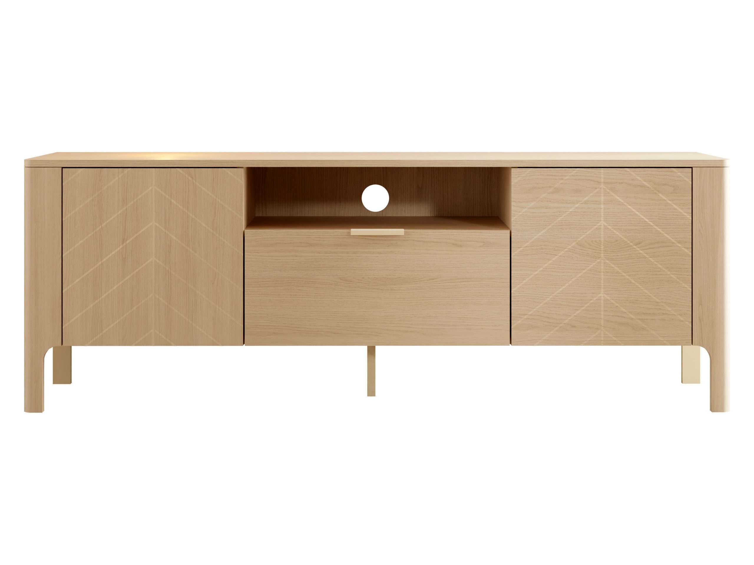 MIRJAN24 TV-Schrank Malumi MM05 2D1SZ (mit zwei Drehtüren und Schublede) 160x41x58 cm