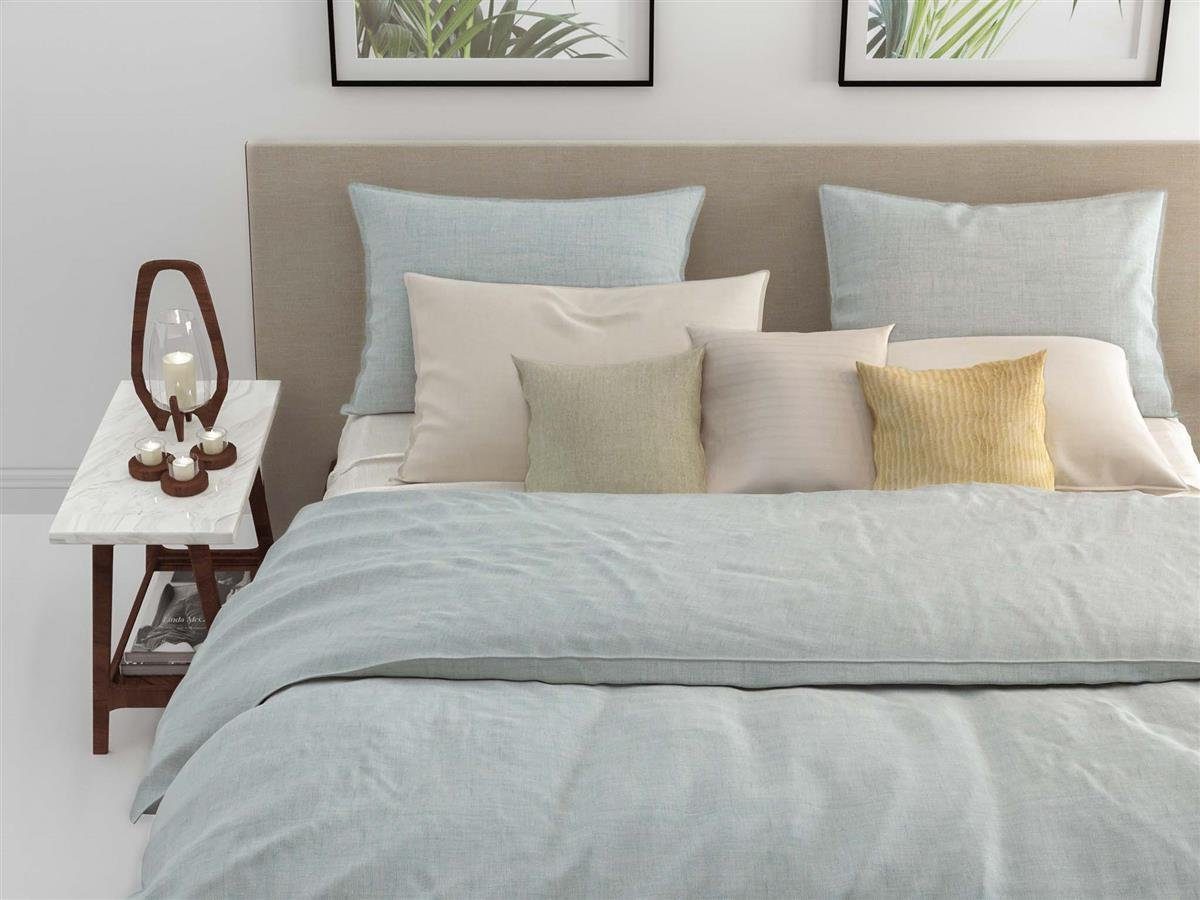 Bettwäsche Zo! Home Cotton Bettwäsche 200x200 cm Lino Mint Green hellgrün m günstig online kaufen