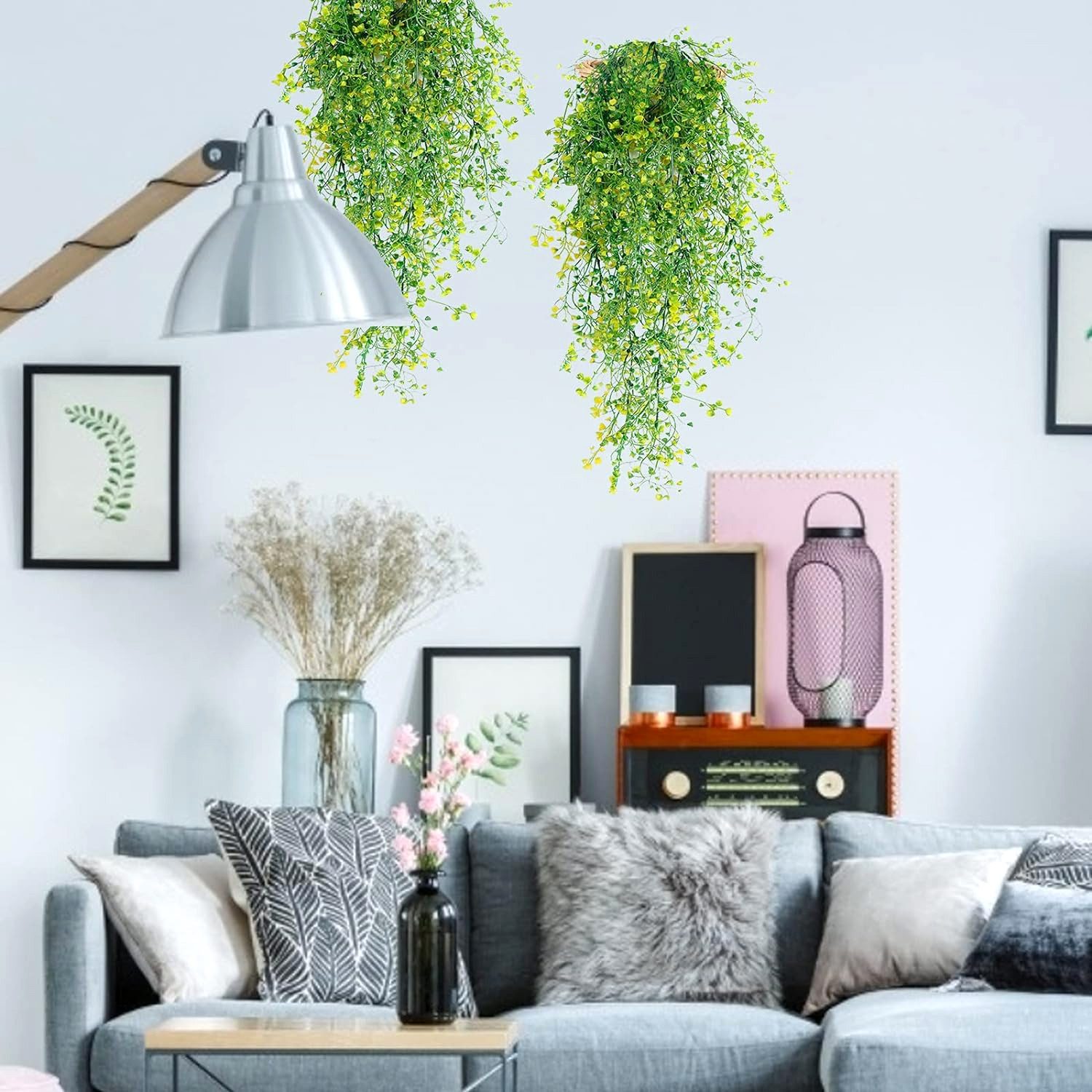 Kunstblume 4 Stück Künstliche Blumen an der Wand,80cm Künstliche Hängepflanzen, NUODWELL