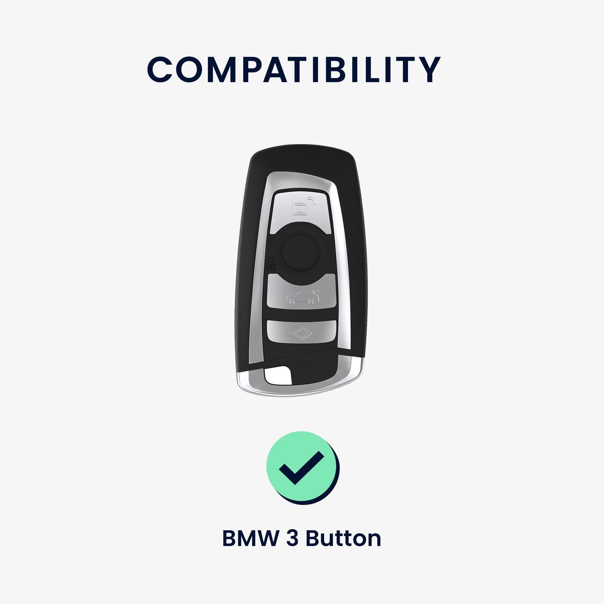 Schutzhülle BMW Schlüsselhülle Cover Autoschlüssel Hülle TPU für Schlüsseltasche kwmobile Silber BMW, für