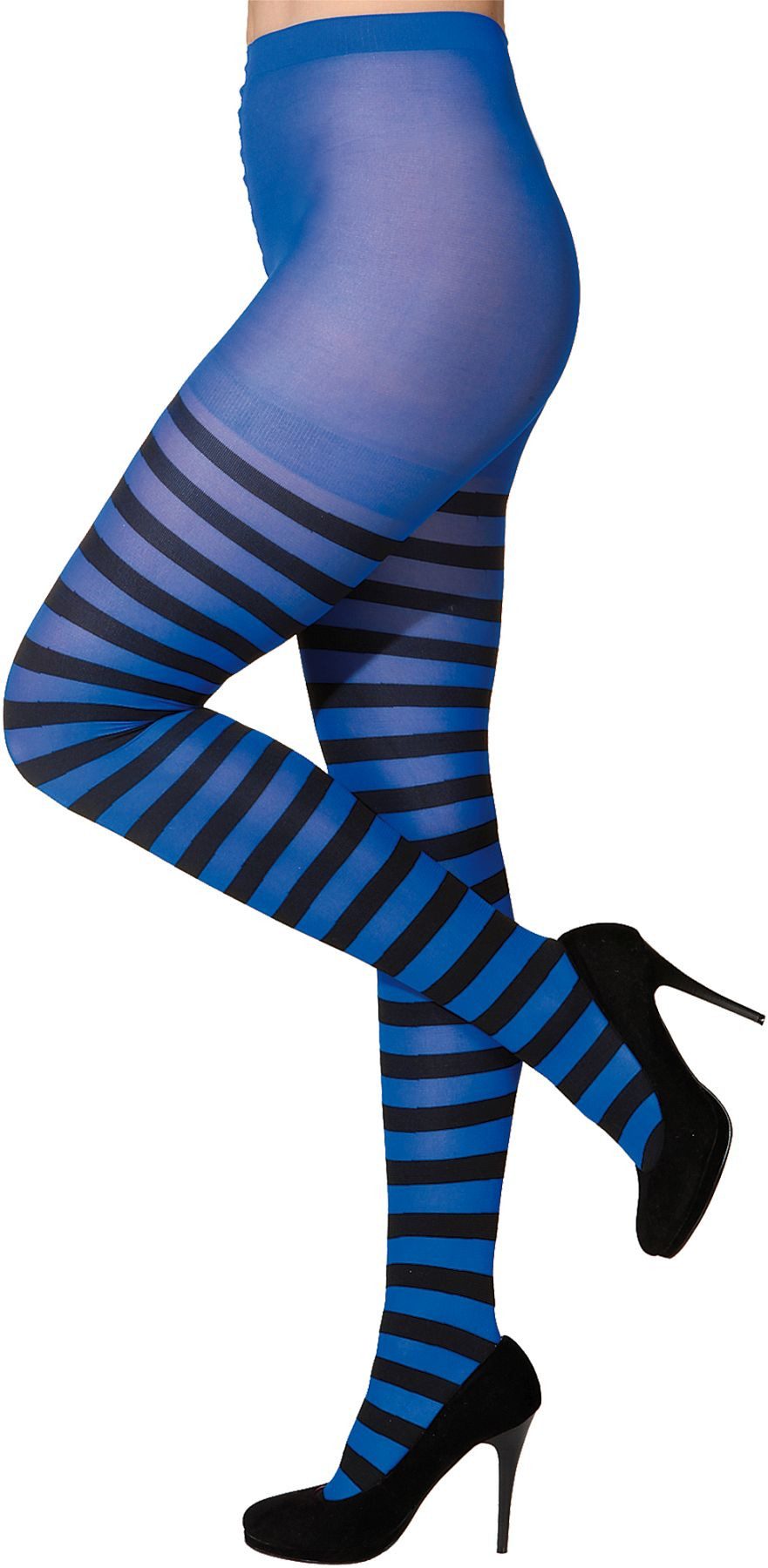 Fries Strumpfhose Strumpfhose Ringelstrumpfhose Blau Schwarz Karneval Fasch günstig online kaufen