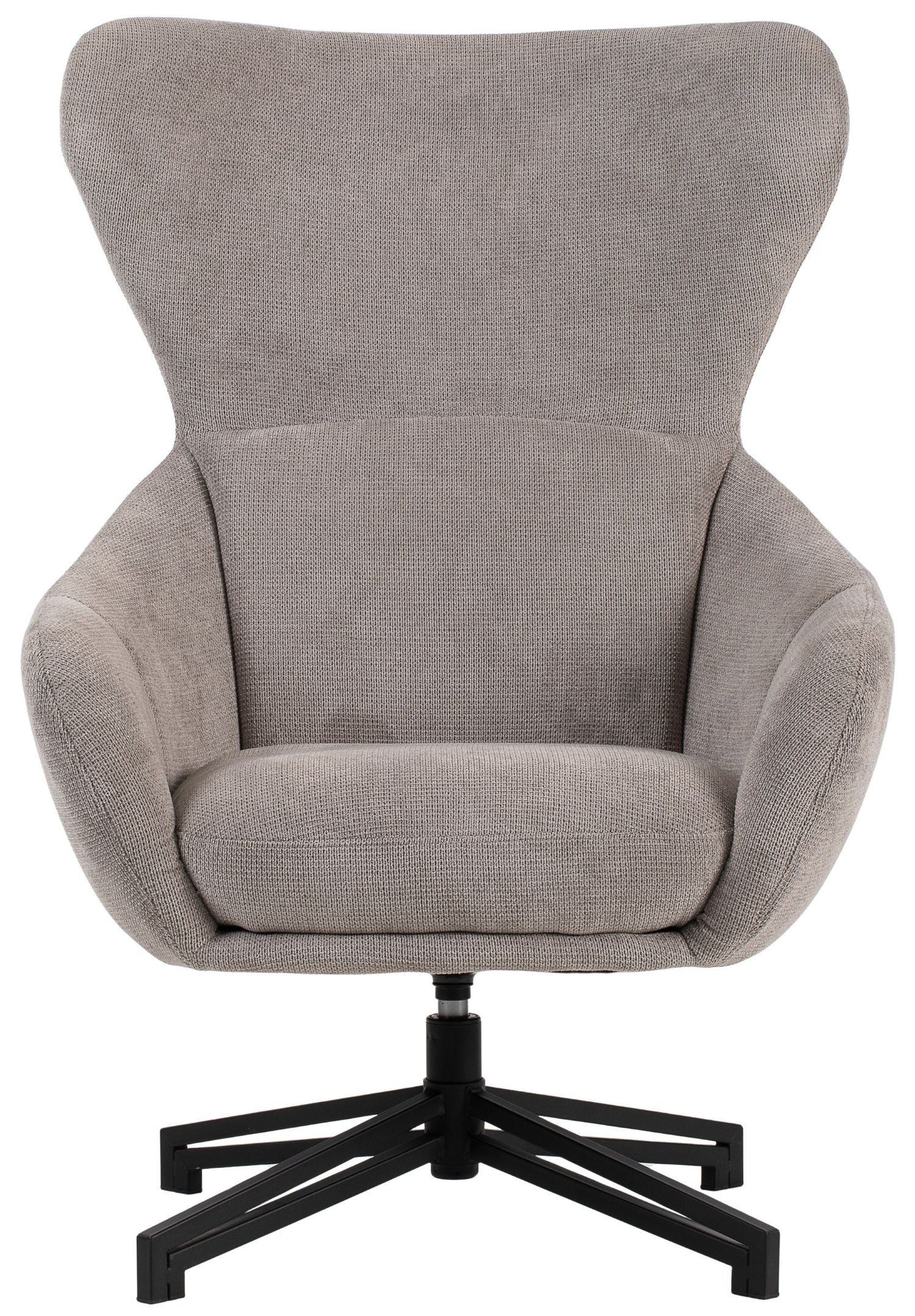 bene living Ohrensessel Marconia - drehbar - hellgrau (1-St), durchgehende Arm- und Rückenlehne - stabiles Metall-Gestell