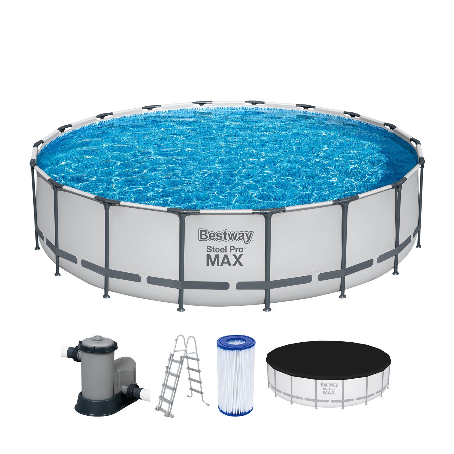 Framepool Steel Pro MAX™ Frame Pool Komplett-Set mit Filterpumpe Ø 549 x 122