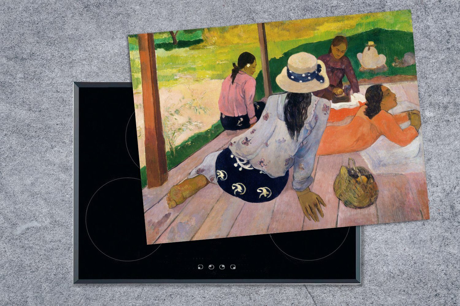 nutzbar, - Siesta (1 MuchoWow Ceranfeldabdeckung Arbeitsfläche Gauguin, Herdblende-/Abdeckplatte Mobile tlg), cm, Paul Vinyl, 70x52