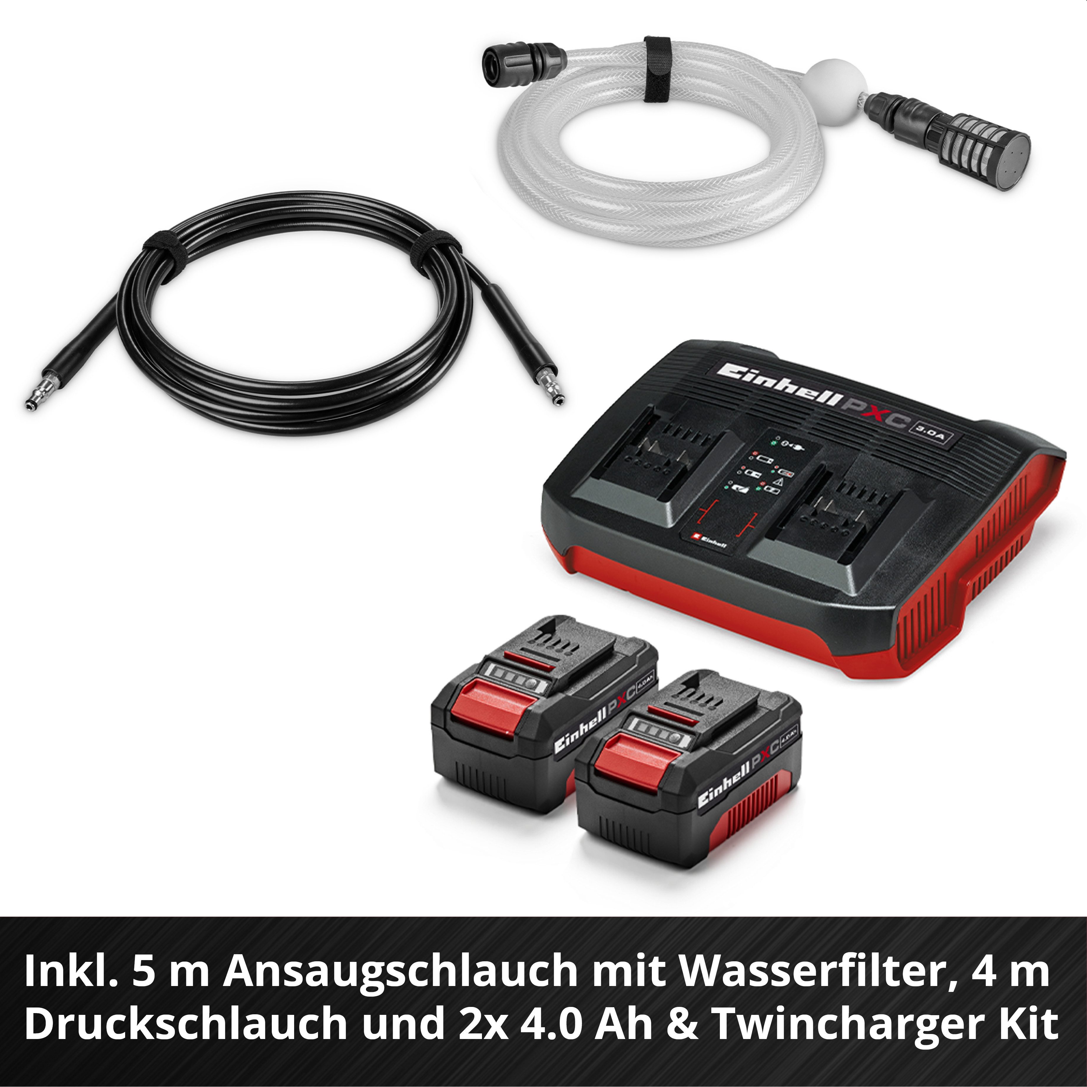 Einhell Akku-Hochdruckreiniger HYPRESSO 36/105 (2x4,0 Ah), Druck max: 70 bar, Fördermenge max: 270 l/h, inkl. Akku und Ladegerät – Bild 5 von 5