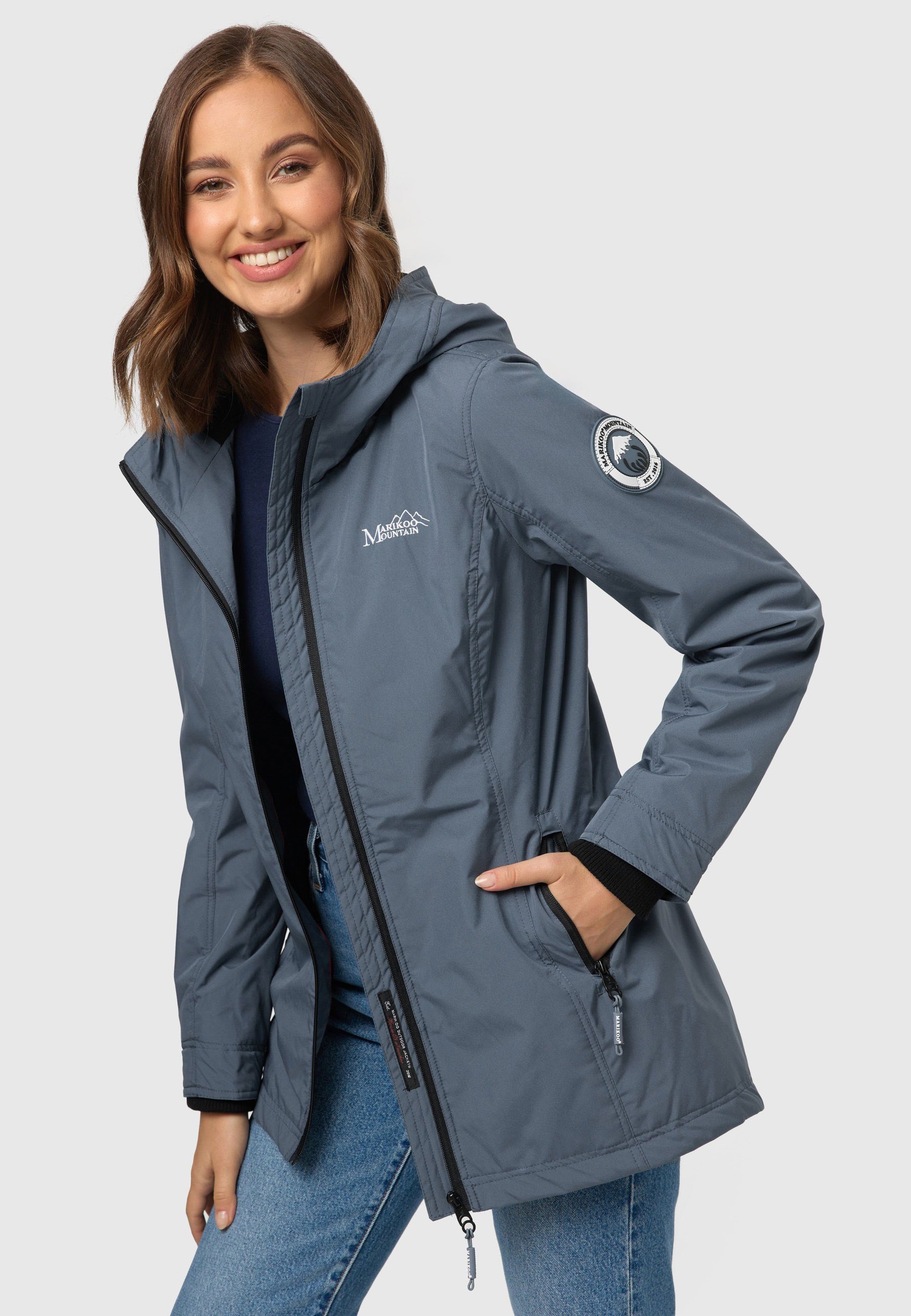 Marikoo Outdoorjacke Honigbeere sportliche Übergangsjacke mit Kapuze