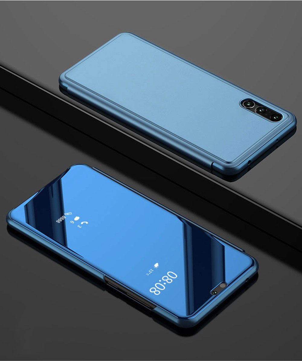FITSU Handyhülle Spiegel Hülle für Huawei P20 Pro Handytasche 6,1 Zoll, Schlanke Klapphülle, elegantes Flipcase, Handyhülle mit Standfunktion