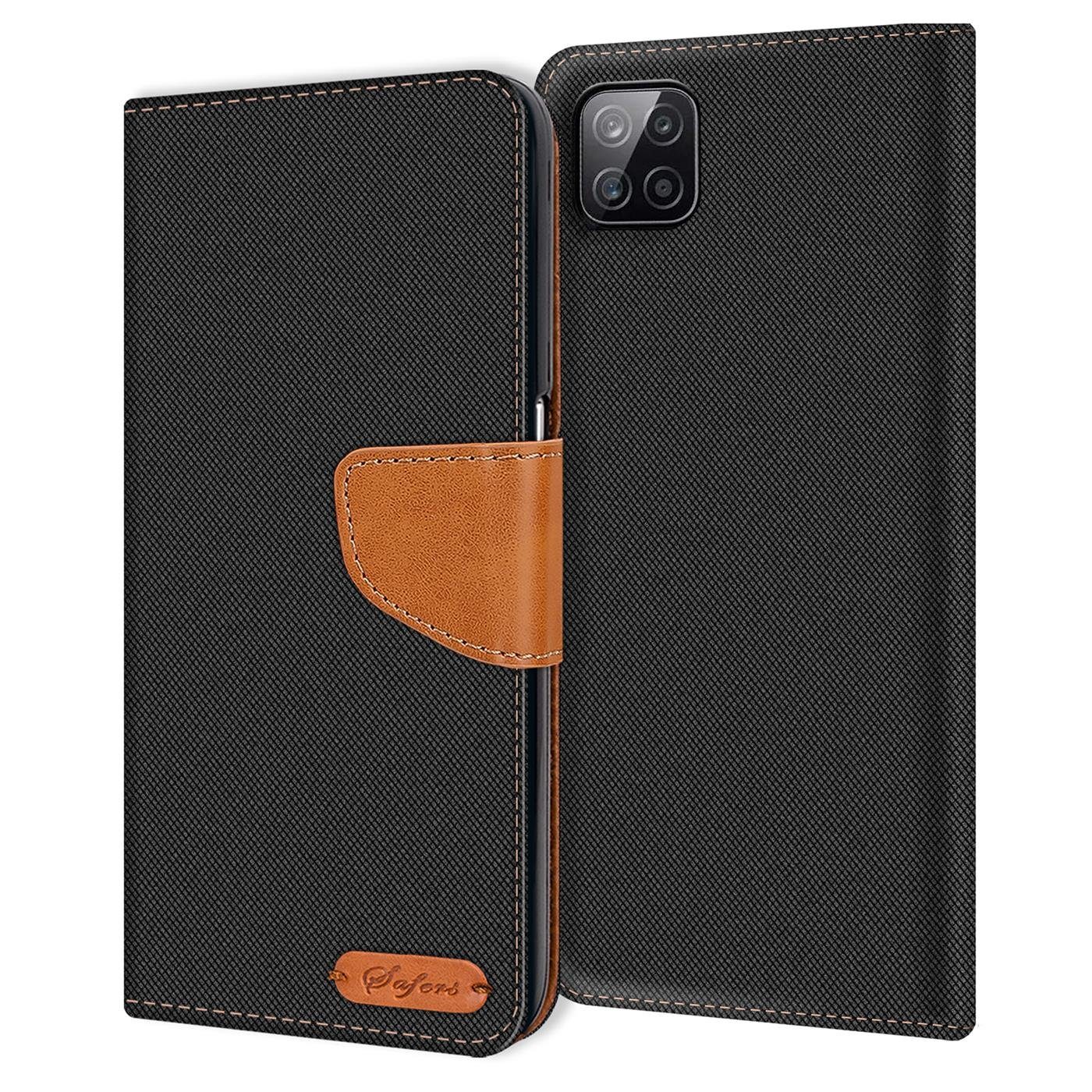 CoolGadget Handyhülle Denim Schutzhülle Flip Case für Samsung Galaxy A22 5G 6,6 Zoll, Book Cover Handy Tasche Hülle für Samsung A22 5G Klapphülle