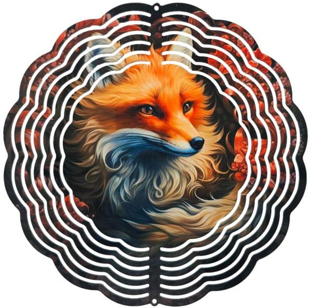 Ladreas Windspiel Edelstahl 3D Windspiel Windspinner 20cm Fuchs 3 WI185