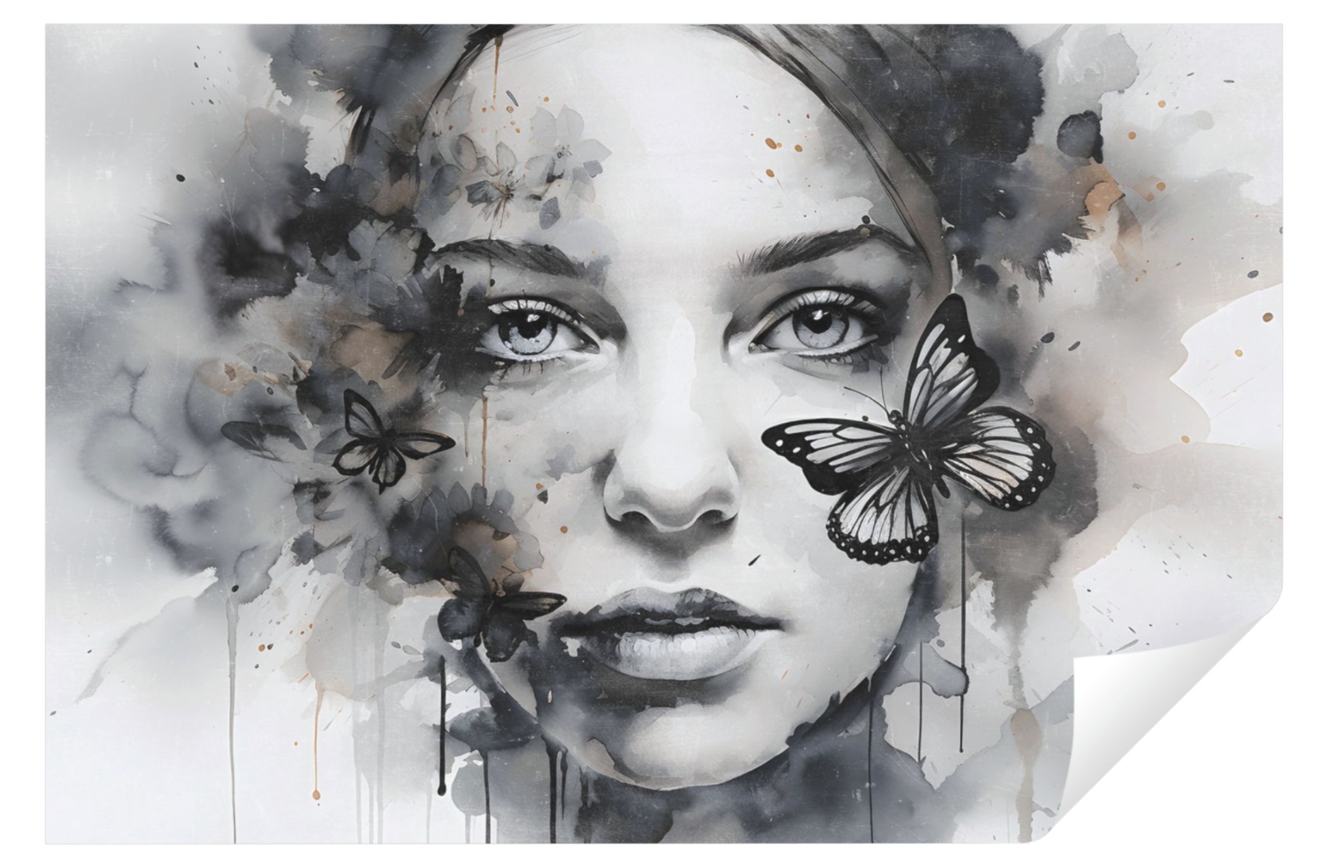 Wallarena Fototapete Frau Aquarell Vlies Tapete günstig online kaufen