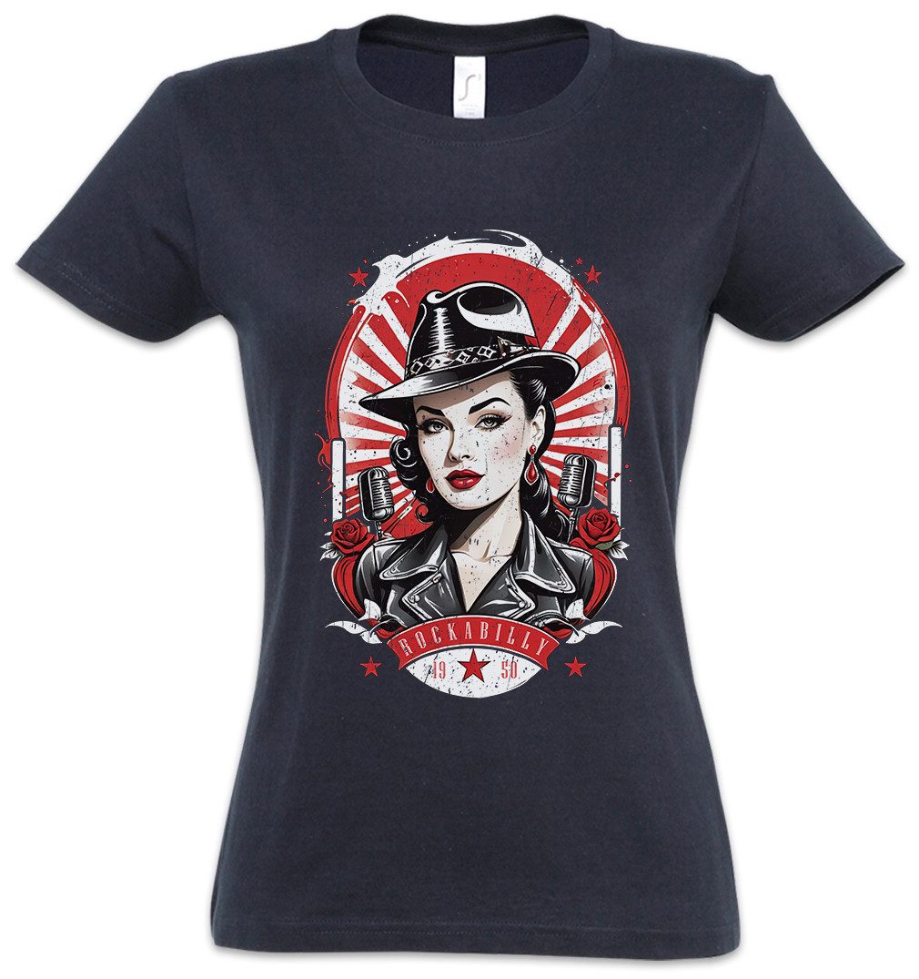 Urban Backwoods Print-Shirt Rockabella Beauty Damen T-Shirt Tattoo Rockabil günstig online kaufen