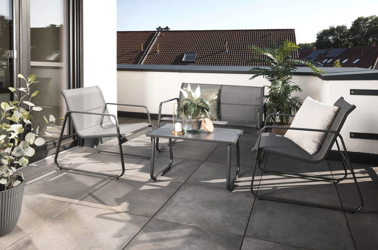 Primaster Loungeset Primaster Gartenmöbel-Set Domaso Stahl, Witterungsbeständig