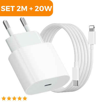 Shopbrothers Schnellladegerät USB C passt für iPhone 11, 12, 13, 14, Pro, X, Xs, Xr Lightningkabel, (200 cm), Schnellladefähigkeit, Erweiterte Kompatibilität, Robustes Design