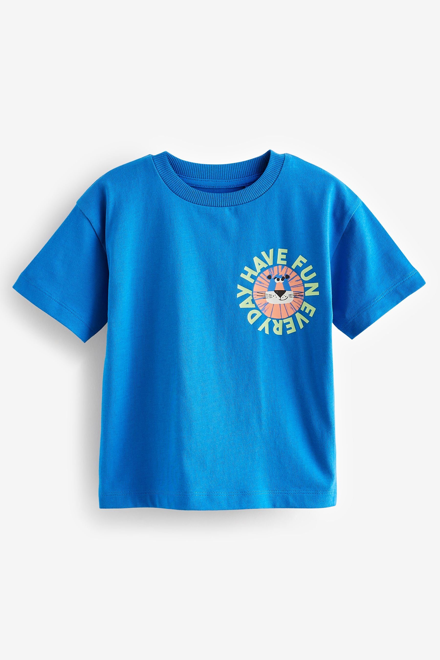 Next T-Shirt Kurzarm-T-Shirt mit Print am Rücken (1-tlg) Cobalt Blue